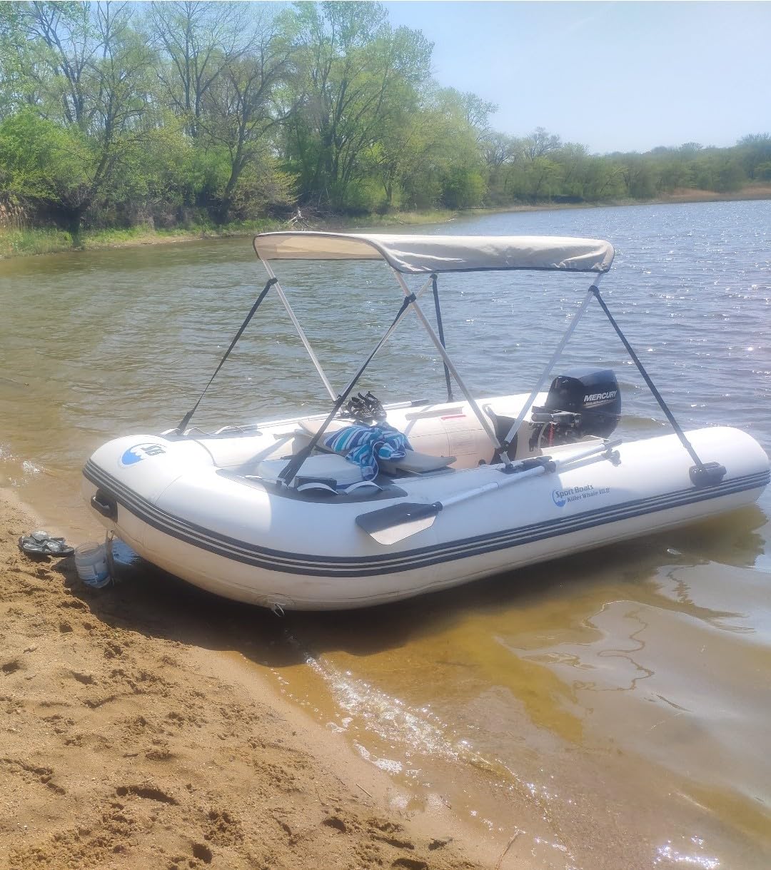 Killer Whale 10.8' Inflatable Dinghy | Aluminum Floor Dinghy with Durable Heat-Welded PVC | 5 Person Inflatable Dinghy | 15HP Motor Ready | Rigid aluminum hard floor | 5-person inflatable dinghy | 1,268 lb max load | 15HP | yacht tender customer photo 1