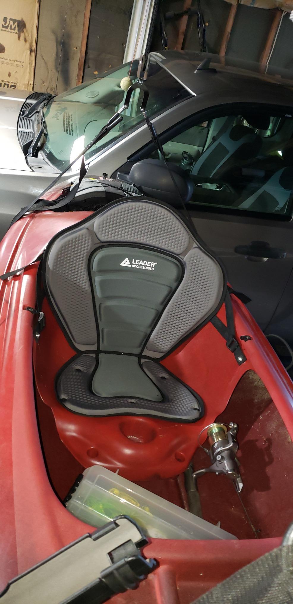 Leader Accessories Kayak Seats Paddle Board Seat Universal Canoe SUP Seat | with Back Support - Deluxe Kayak Chair Seat Cushion with Storage Bag customer photo 1