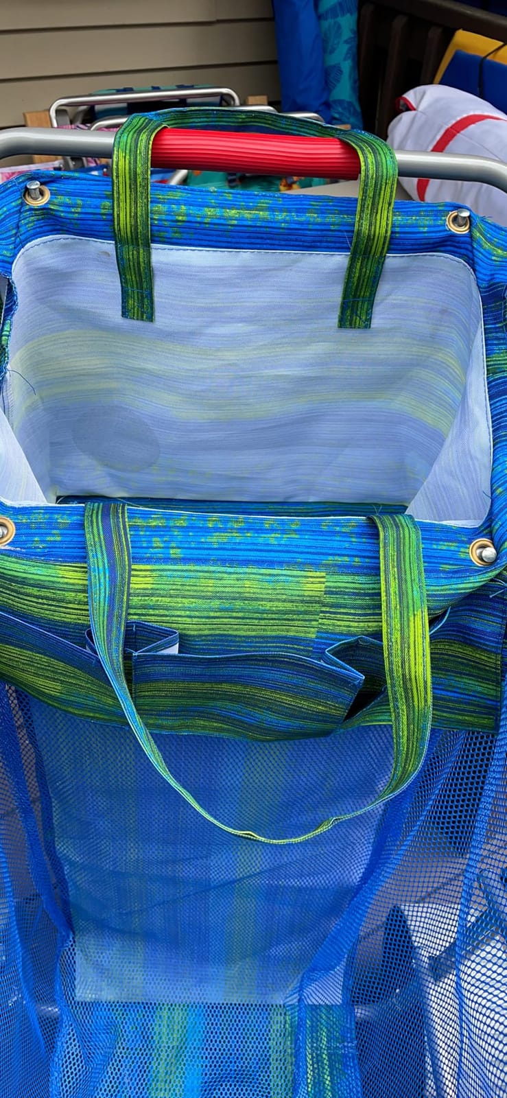 Rio Beach Wonder Wheeler Deluxe Utility, Lawn, and Beach Foldable Cart, Blue Print customer photo 1