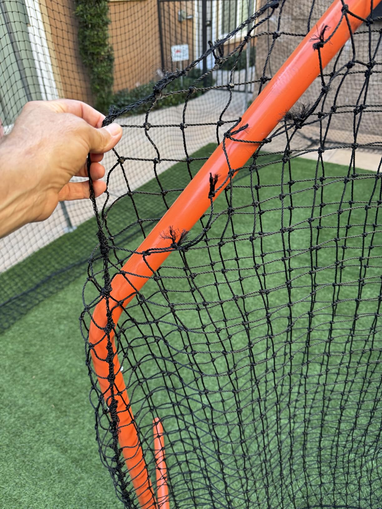 CHAMPRO Brute Heavy-Duty Steel Frame Baseball/Softball Pitcher's Z Screen Batting Cage Practice Net, 7'x 5', ORANGE customer photo 1