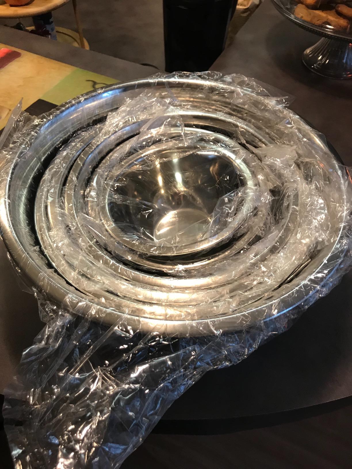 FineDine Stainless Steel Mixing Bowls Set, 6-Piece Metal Bowls | Stainless steel bowls, nesting design saves space, dishwasher safe, prep bowls, baking bowls, cooking bowls customer photo 1