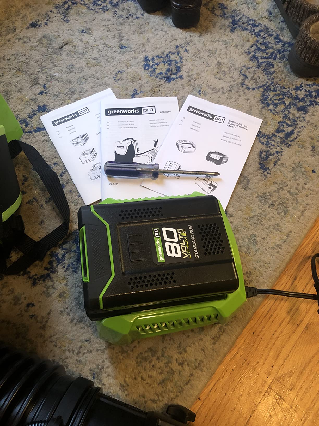 Greenworks 80V (180 MPH / 610 CFM) Cordless Brushless Backpack Blower, 2.5Ah Battery and Rapid Charger Included customer photo 1
