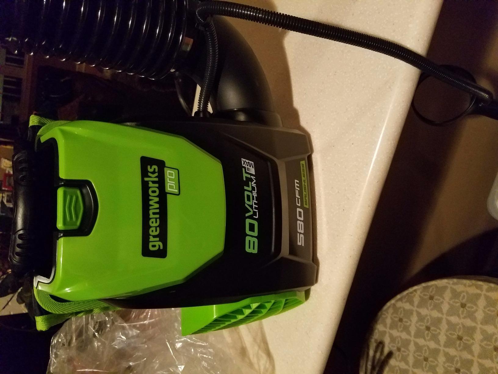 Greenworks 80V (180 MPH / 610 CFM) Cordless Brushless Backpack Blower, 2.5Ah Battery and Rapid Charger Included customer photo 2