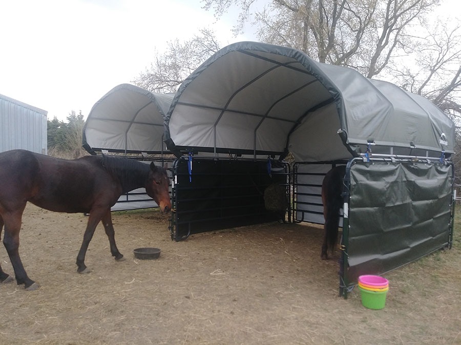 ShelterLogic Corral Shelter and Livestock Shade Waterproof and UV Treated Universal Cover for Horses, Goats, and Other Livestock (Corral Panels Not Included) customer photo 1