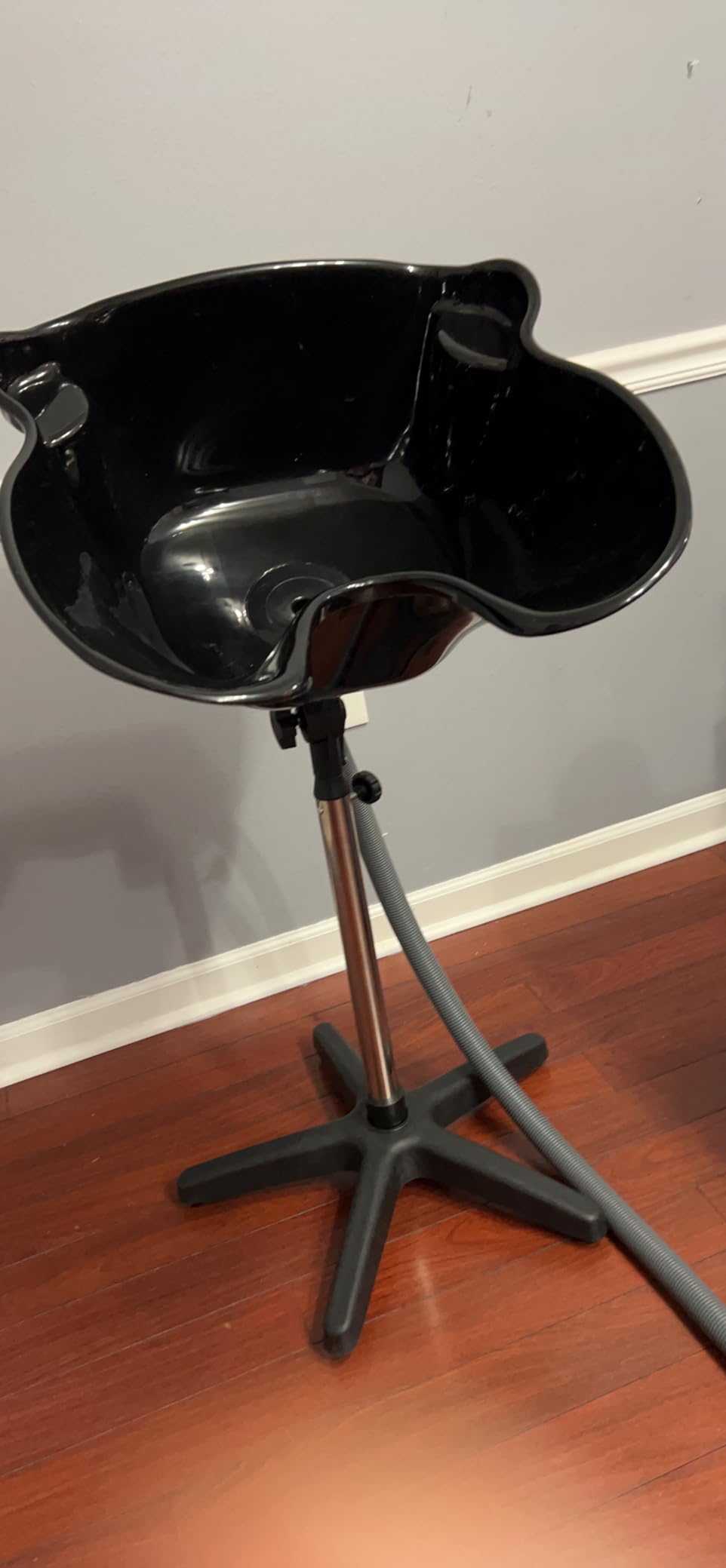 Height Adjustable Portable Salon Deep Shampoo Basin Sink Hair Treatment Bowl with Drain Hose Black customer photo 2