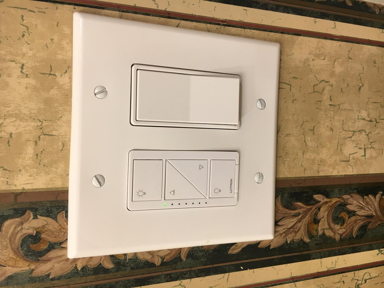 Lutron Caseta Deluxe Smart Dimmer Starter Kit; 2 Smart Dimmers, Hub & More | Full home lighting control system that works with Alexa, Google, Homekit and more, No neutral required. P-BDG-PKG2W-A, White customer photo 2