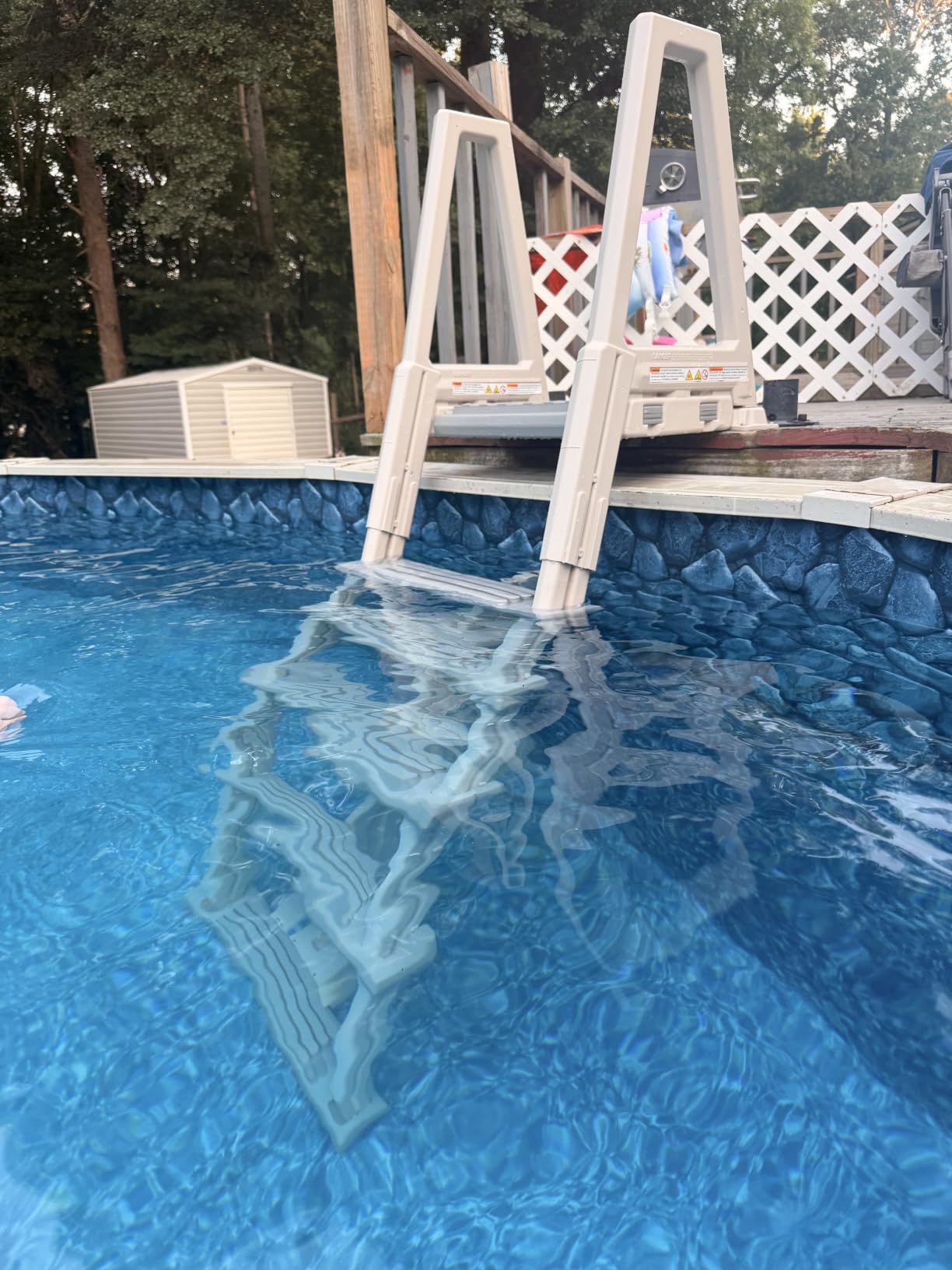Confer Plastics 6000X Heavy Duty Above Ground in-Pool Swimming Ladder for Decks Adjustable from 42IN to 56IN HIGH customer photo 2