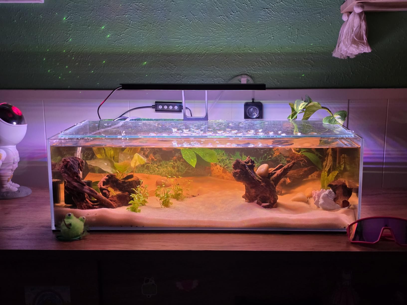 LANDEN 90P 55 Gallon Rimless Low Iron Aquarium Tank, W35.4×D19.7×H19.7 in(90x50x50cm) 10mm Thickness with Black Nano Foam Leveling mat Included customer photo 2