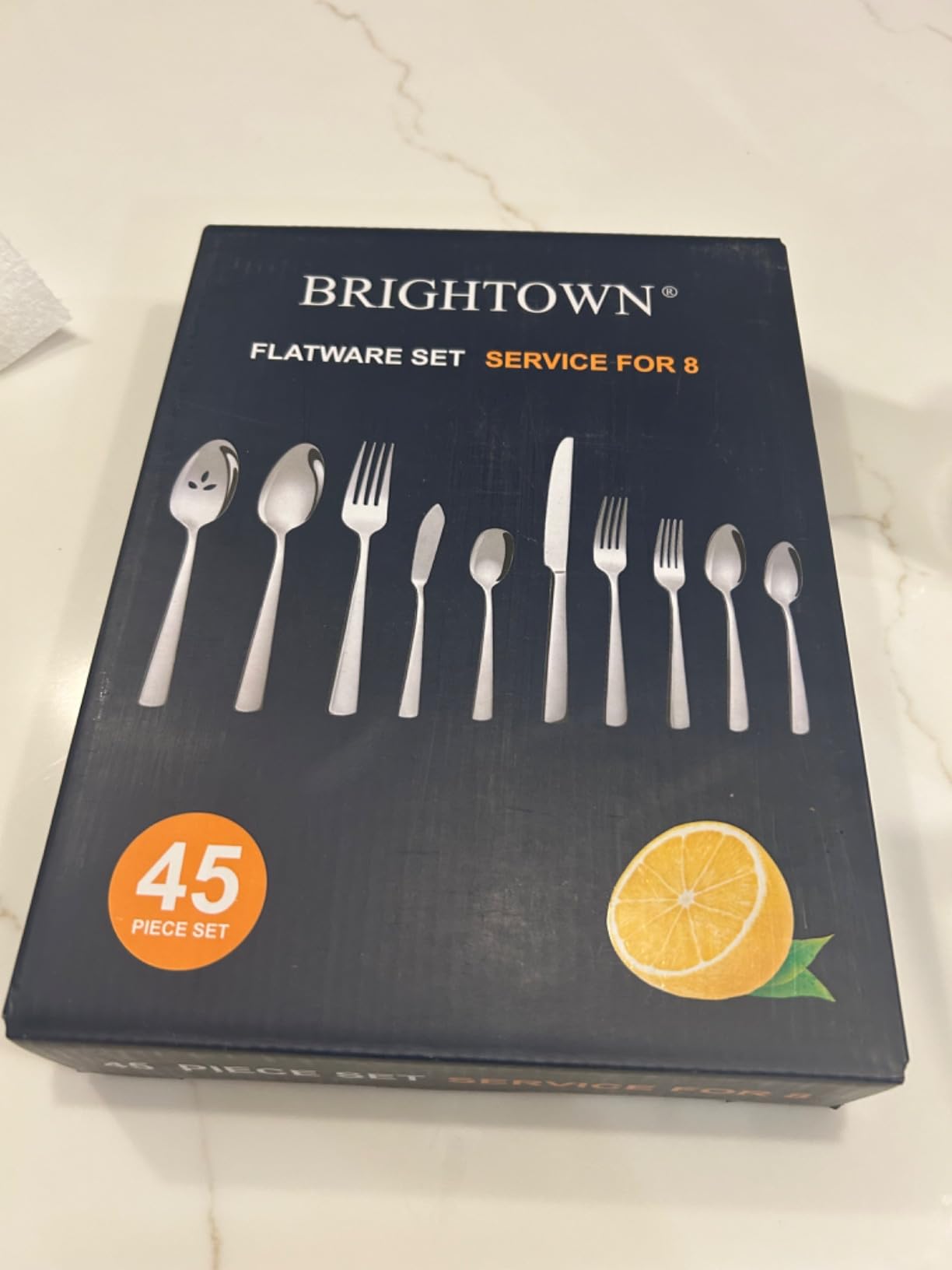 Silverware Set for 8, 45 Piece Stainless Steel Kitchen Utensils Cutlery Set | Gift Package for Wedding Housewarming, Heavy-Duty Steak Knife Fork and Spoon, Dishwasher Safe, Ergonomic Design, Flatware Set customer photo 2