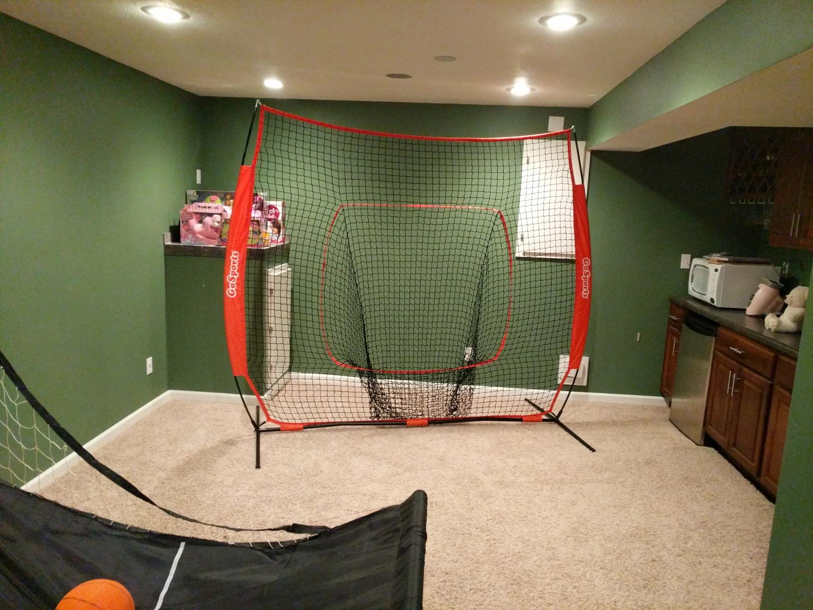 GoSports 7 ft x 7 ft Baseball & Softball Nets - Red, Black, Drip or PRO - Practice Hitting & Pitching Net with Bow Type Frame, Carry Bag and Strike Zone, Great for All Skill Levels customer photo 1