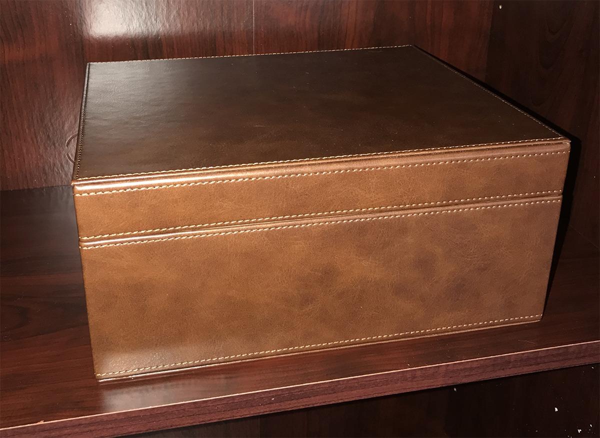 Desktop Humidor Case Holds 25-50 Cigars, Unique Elegant Leather Display, 100% Handcraft Real Solid Spanish Cedar Wood Storage Box with Humidifier and Hygrometer Desktop Humidors customer photo 2