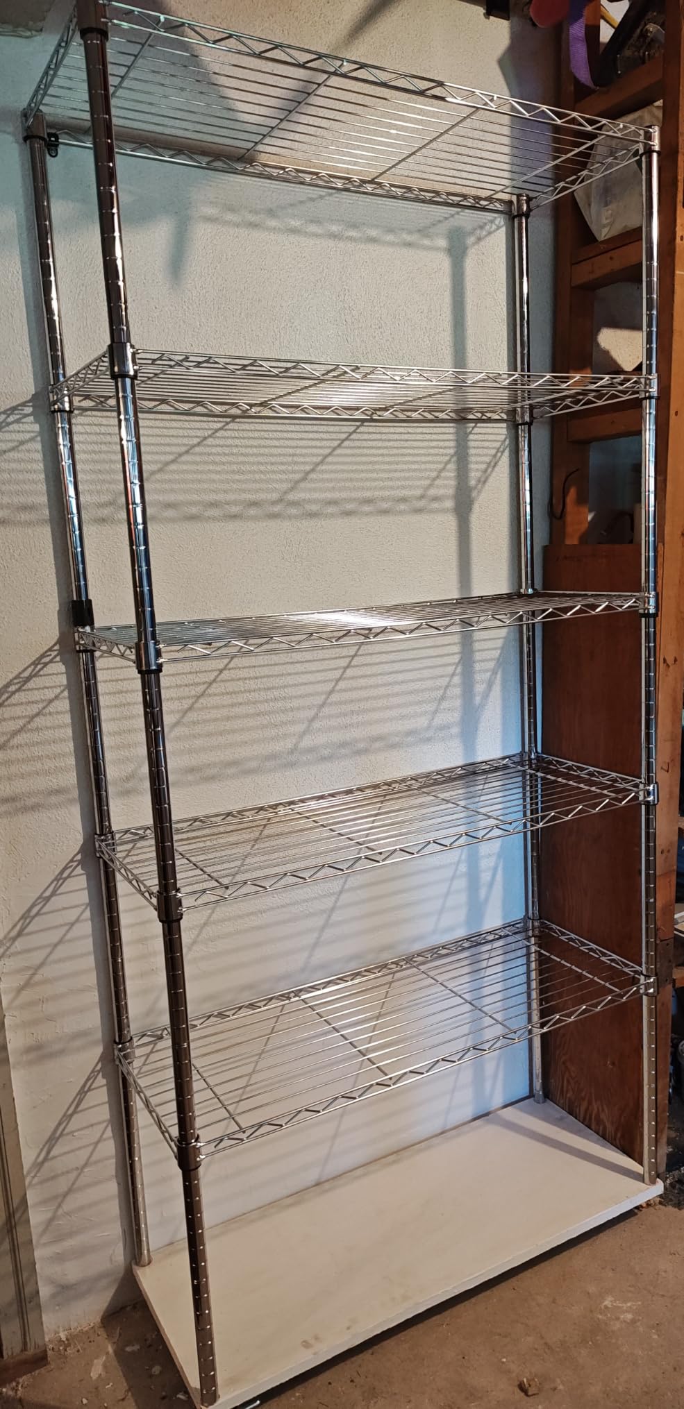 Amazon Basics 5-Shelf Adjustable, Heavy Duty Storage Shelving Unit on 4