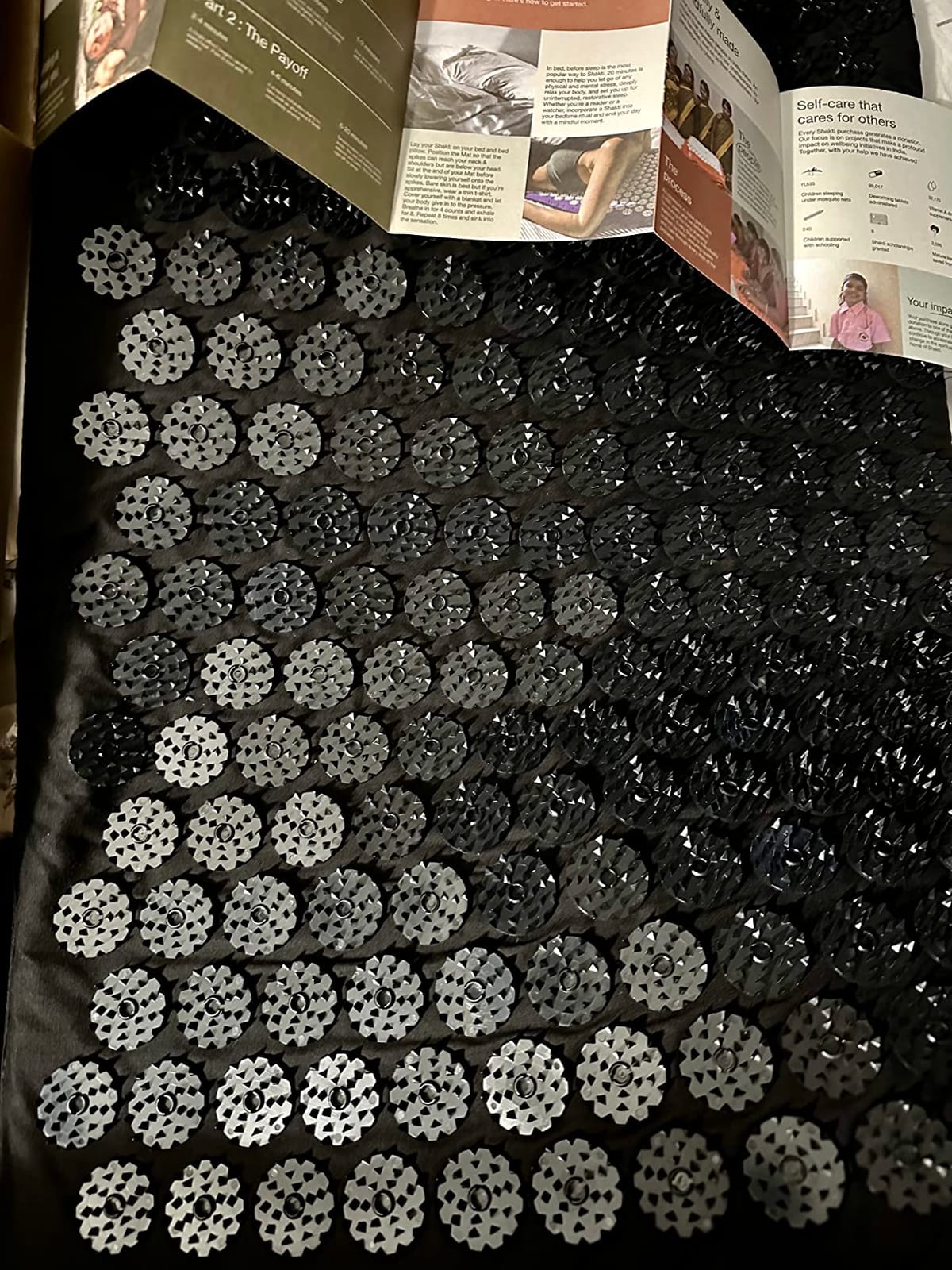 ShaktiMat Acupressure Mat for Tension Release & Relaxation, Level 2 Black | Organic Cotton & ABS Spikes customer photo 1