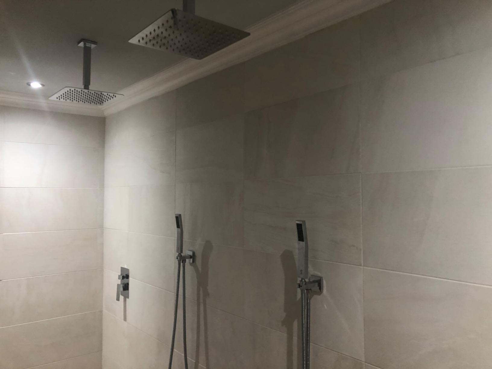 SR SUN RISE SRSH-C1003 Ceiling Mount Bathroom Luxury Rain Mixer Shower Combo Set Rainfall Shower Head System 10 Inch Polished Chrome (Contain Shower Faucet Rough-In Valve Body and Trim) customer photo 1
