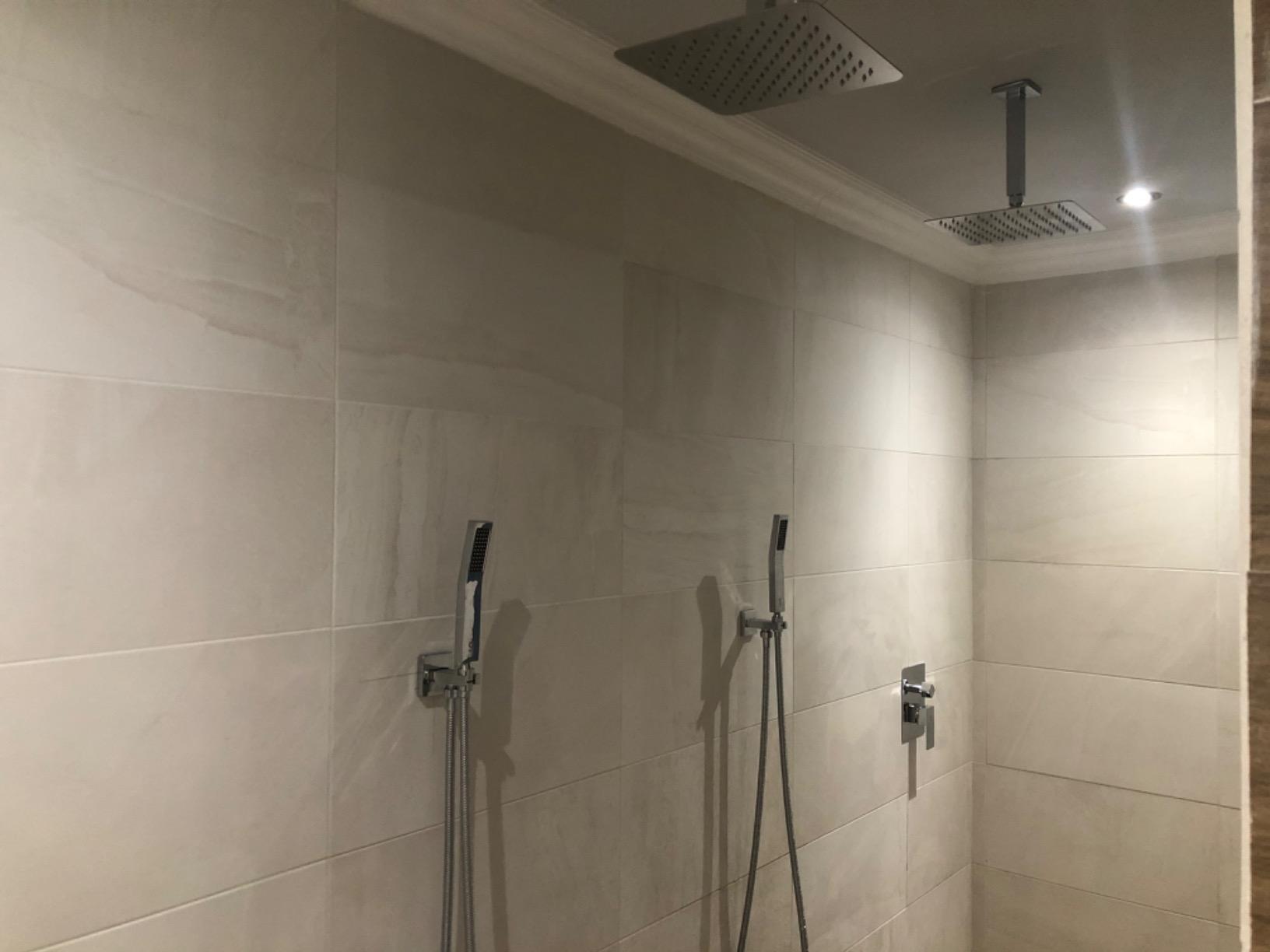 SR SUN RISE SRSH-C1003 Ceiling Mount Bathroom Luxury Rain Mixer Shower Combo Set Rainfall Shower Head System 10 Inch Polished Chrome (Contain Shower Faucet Rough-In Valve Body and Trim) customer photo 2