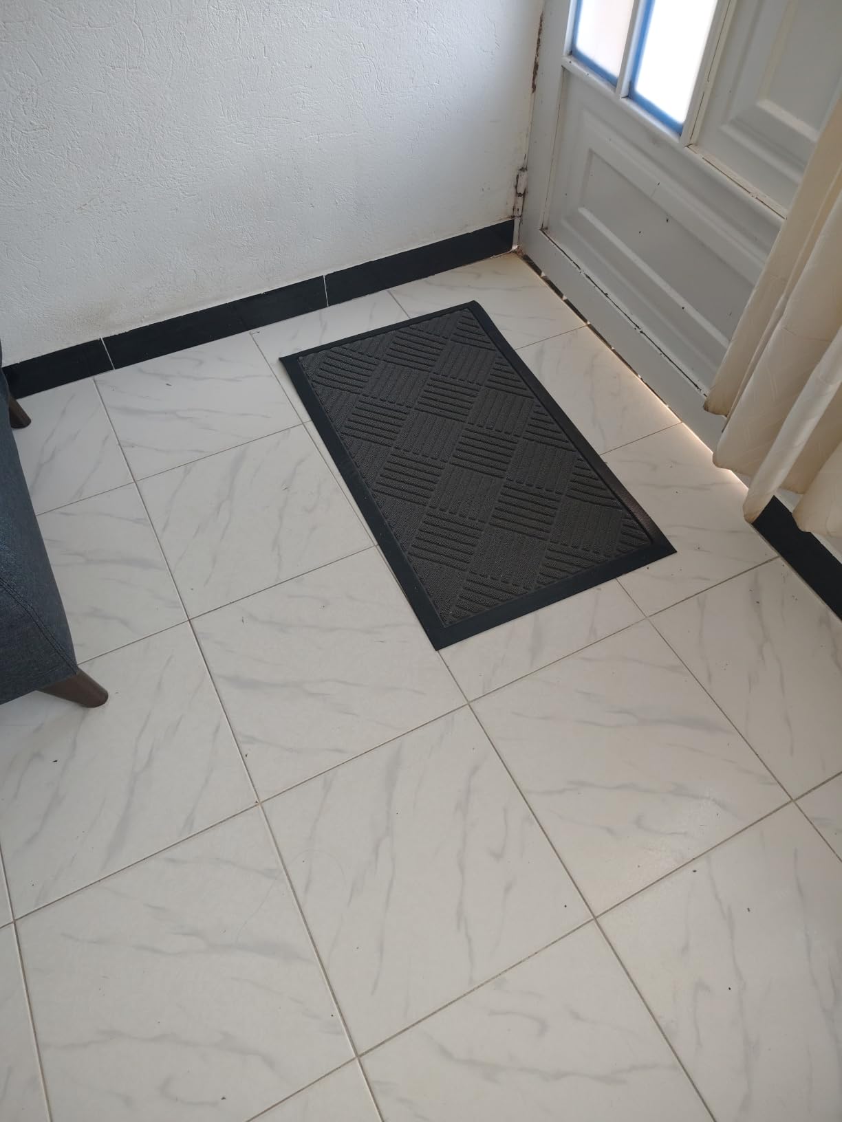 GORILLA GRIP WeatherMAX Door Mat, Indoor Outdoor Use, 29x17 Gray Diamond | 100% Waterproof Outdoor Doormat, Stain and Fade Resistant, Low Profile Front Door Mat customer photo 2