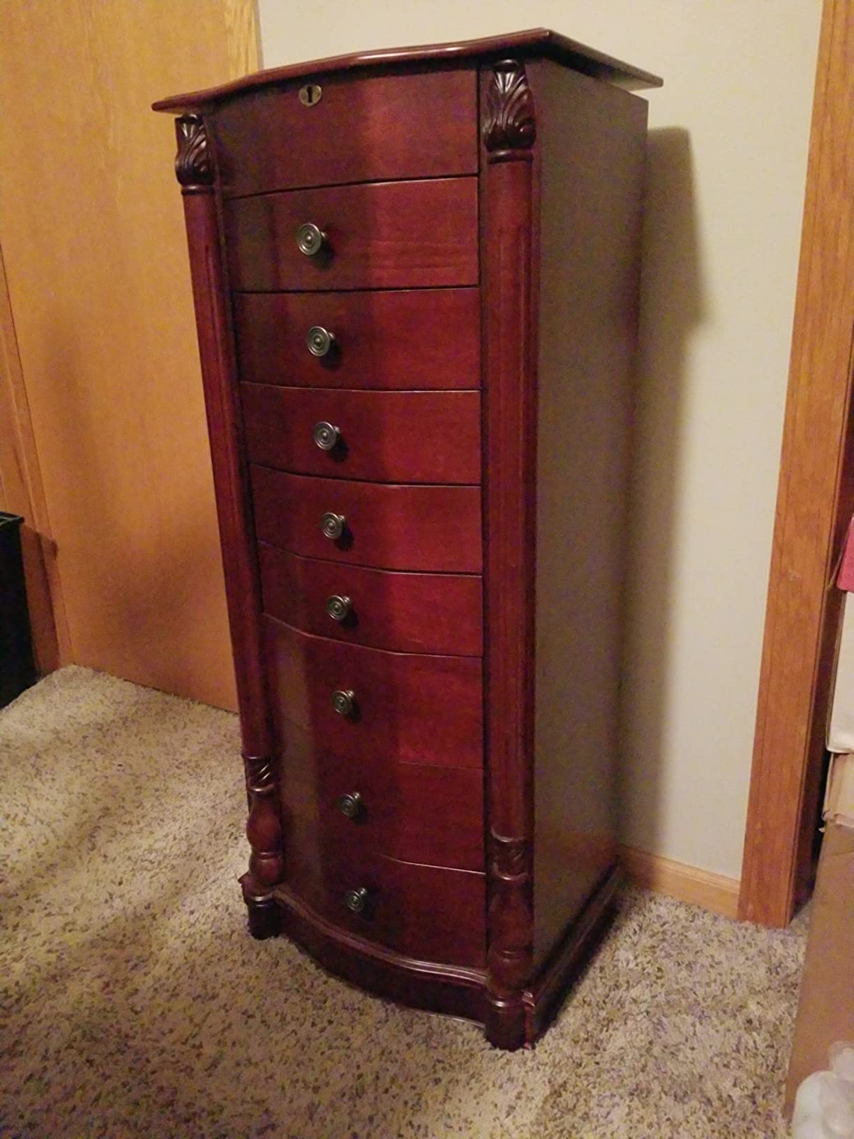 Hives and Honey Roman Locking Jewelry Armoire - 8 Drawer Organizer with Mirror, Side Necklace Hooks, Ring Rolls and Anti-Tarnish Lining customer photo 1