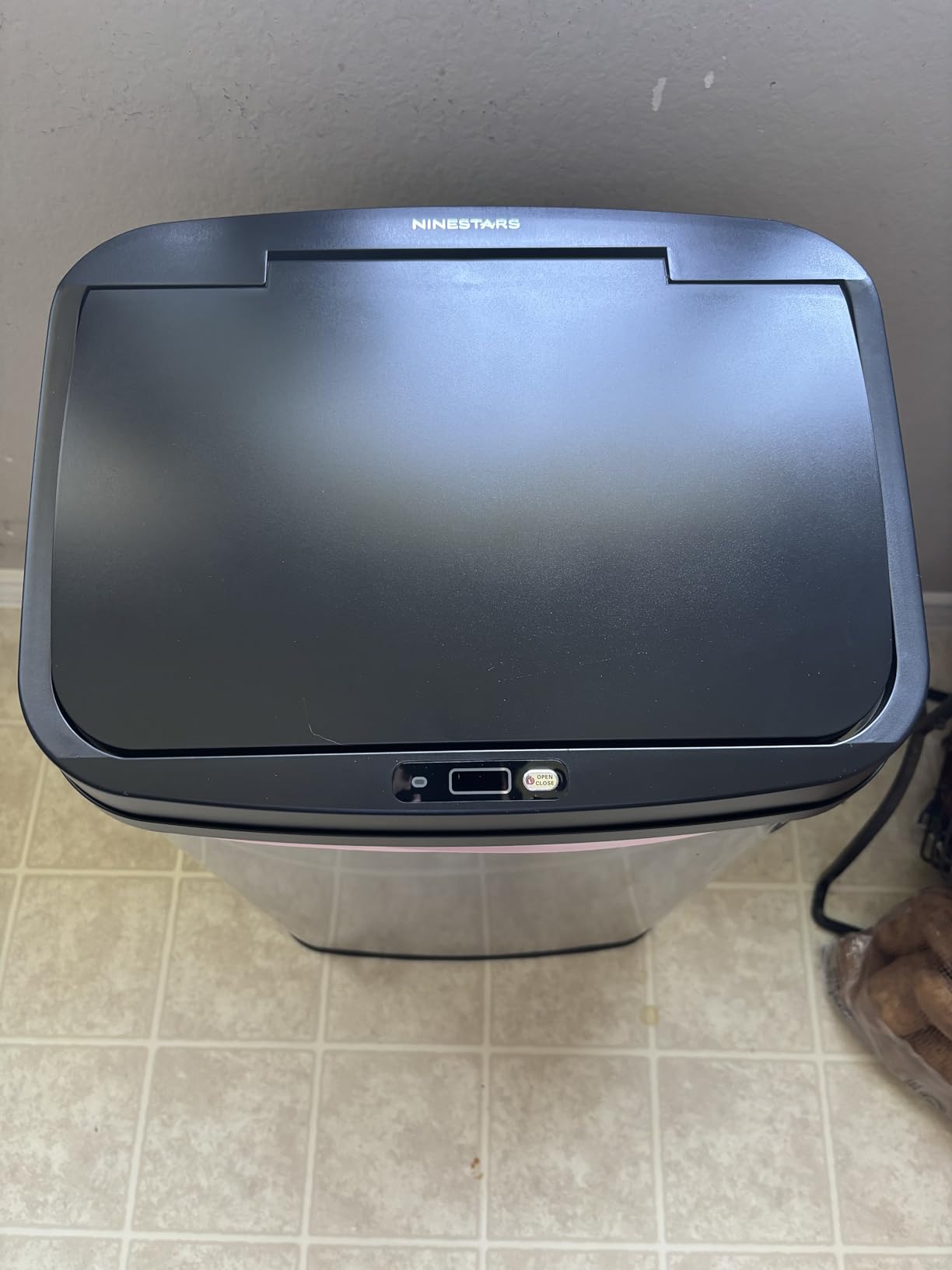 Ninestars 13 Gallon Automatic Trash Can, 50L Touchless Motion Sensor Garbage Can with Odor-Sealing Lid, Rectangular Stainless Steel, Silver Trim customer photo 2