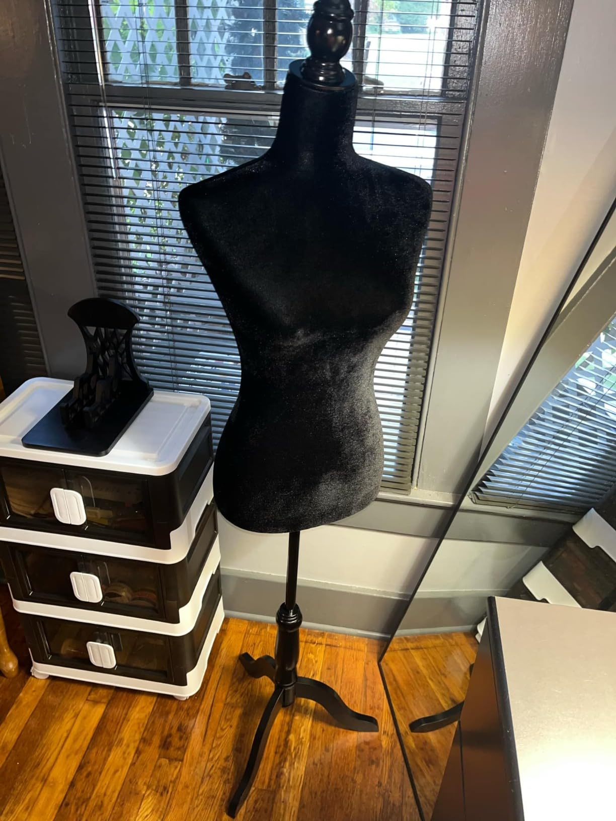 Bonnlo Female Dress Form Pinnable Mannequin Body Torso with Wooden Tripod Base Stand (White, 6) customer photo 2