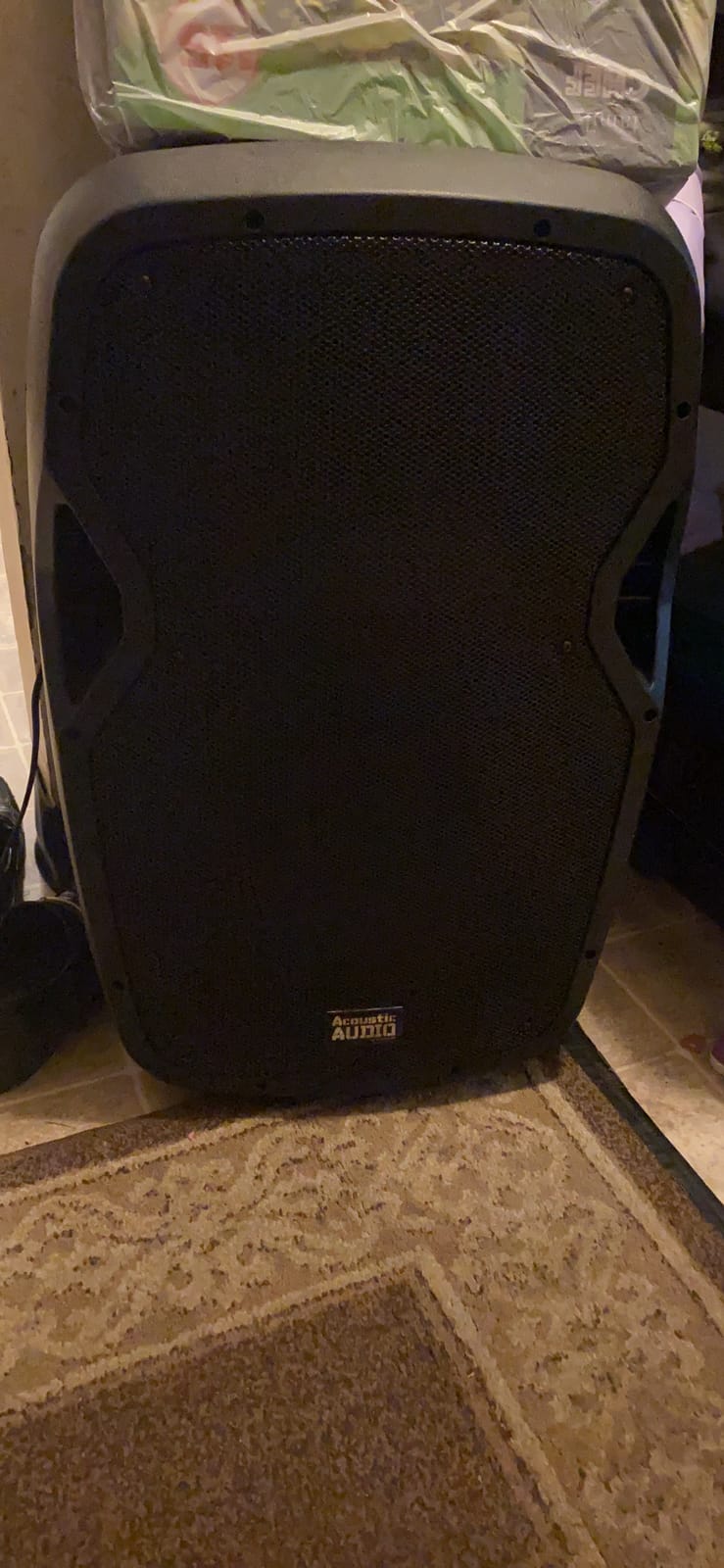 Acoustic Audio by Goldwood 1000W Bluetooth PA Speaker with LED, Mic & Stand | Large Plug-In Powered PA System with Remote & Flashing LED Party Lights for Karaoke, DJ or Tailgate Party customer photo 1