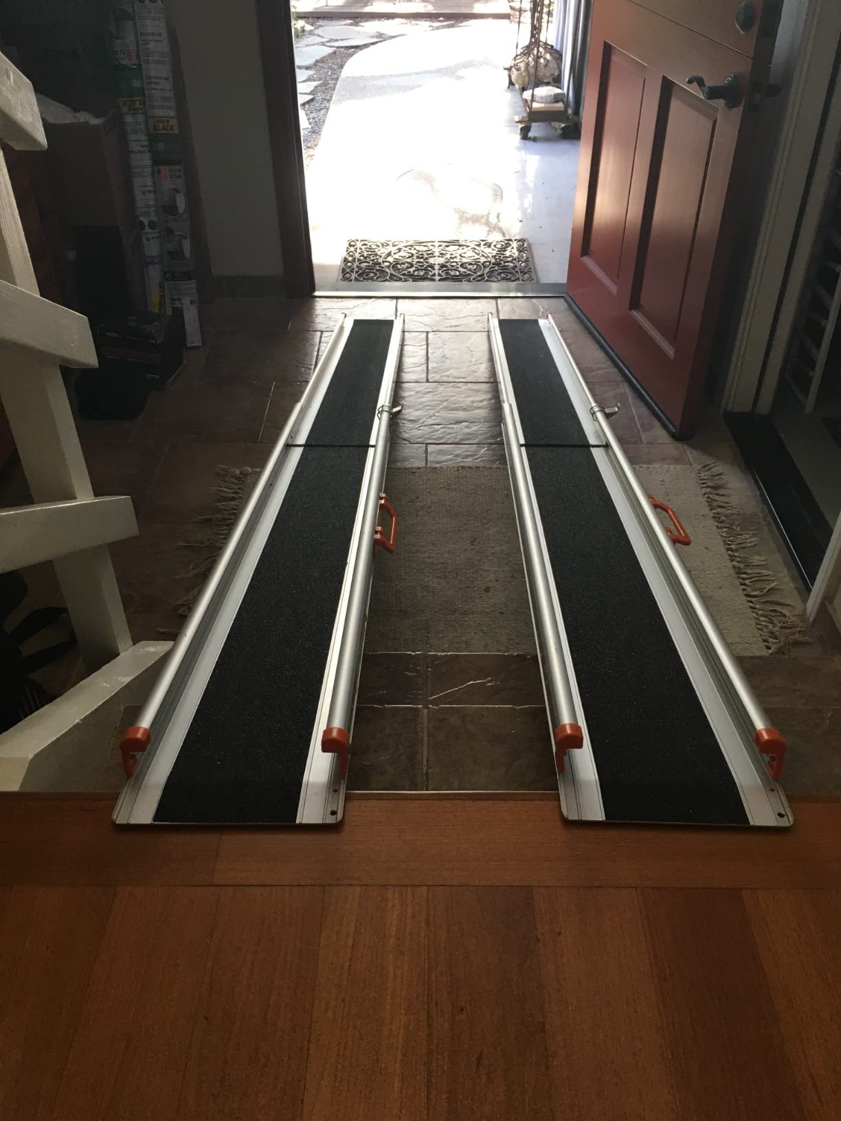 Ruedamann 10FT Telescopic Wheelchair Ramp with Handle, 8.9