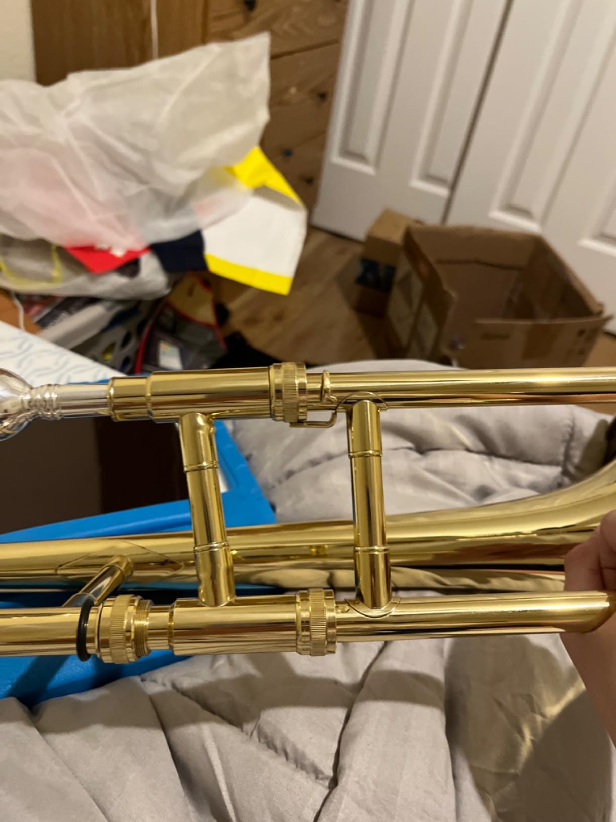 Costzon B Flat Tenor Slide Trombone Brass (Gold) customer photo 2