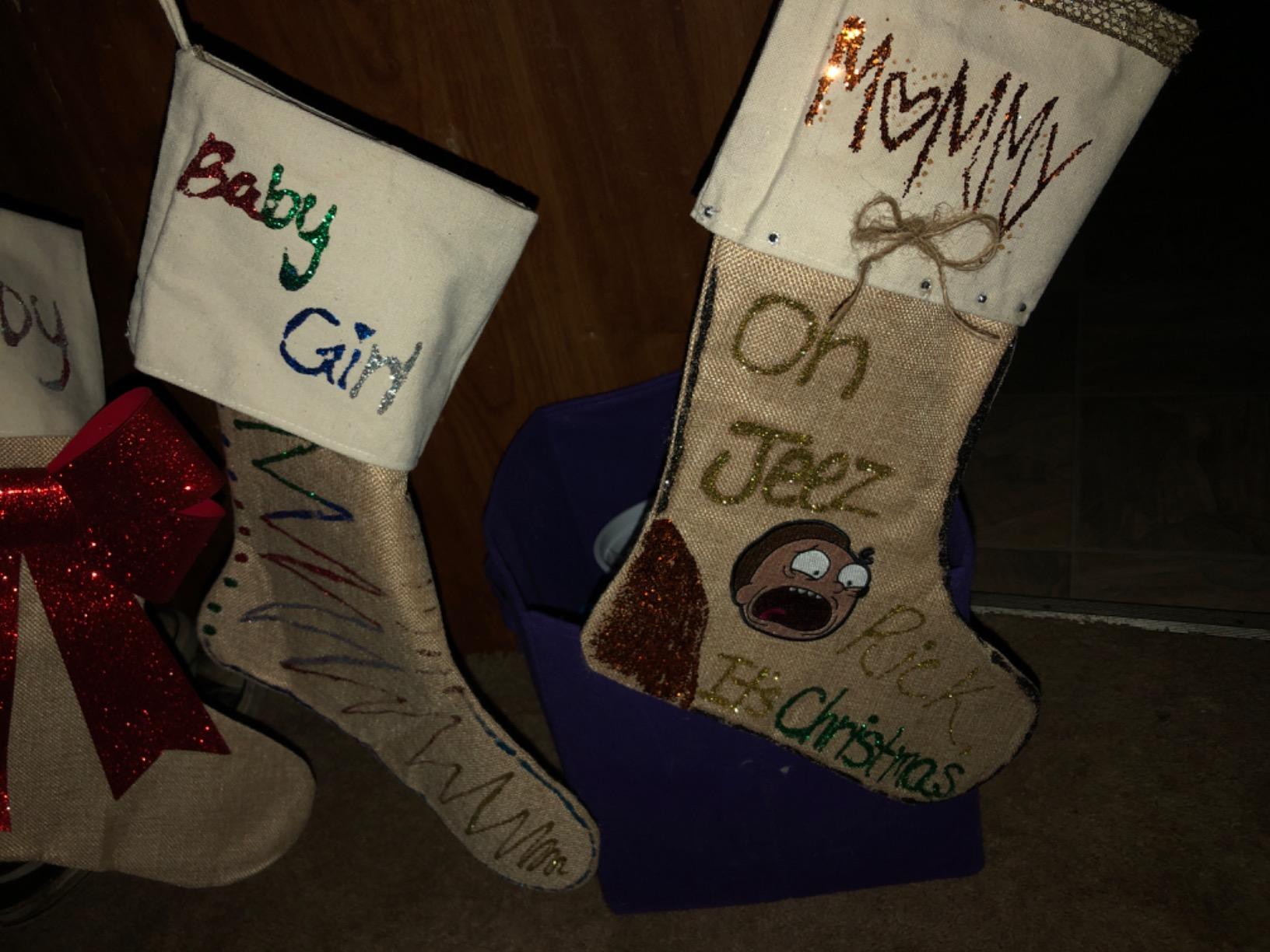DECORA Natural Jute Burlap Christmas Stocking Fireplace Hanging for Gifts Goodies Handmade Projects Set of 6 customer photo 1