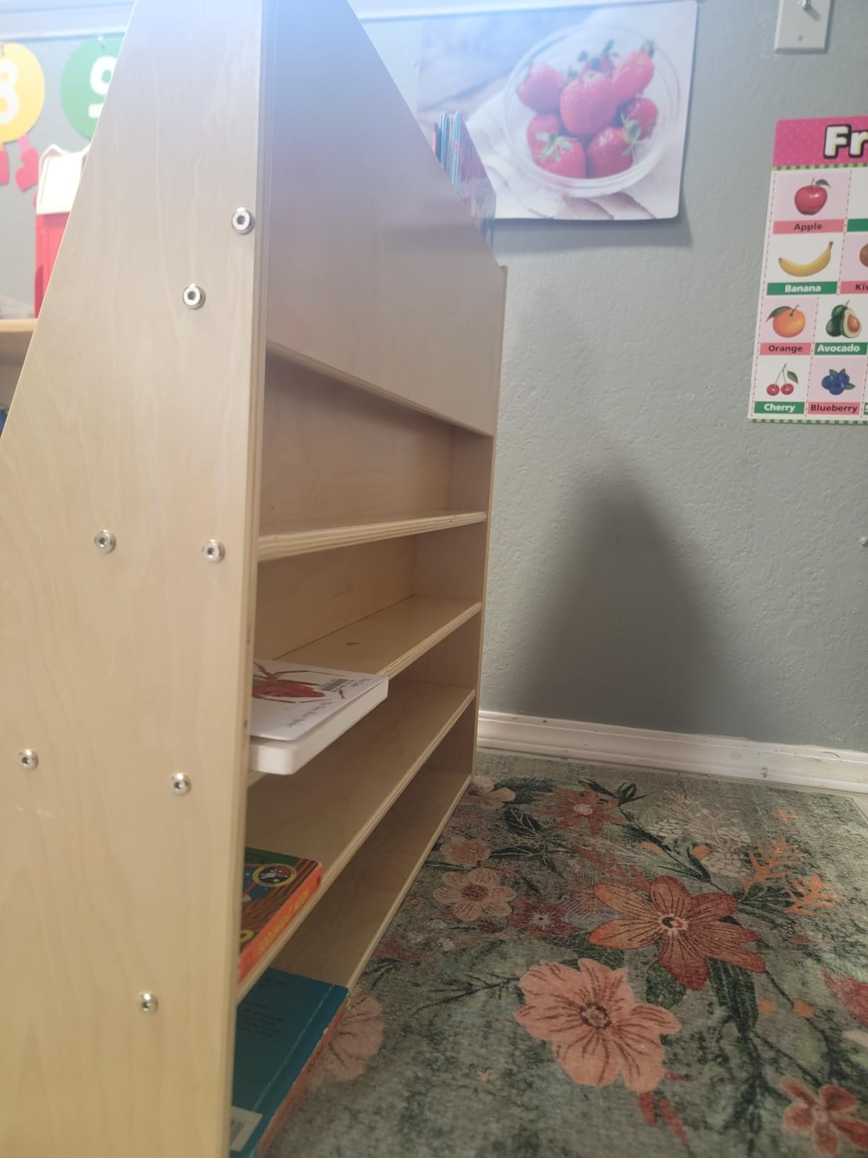 ECR4Kids Streamline Double-Sided Book Display with Storage, Natural | Durable birch, GREENGUARD Gold Certified, 5 shelves for independent browsing, 4 storage shelves, classroom/library/home customer photo 2