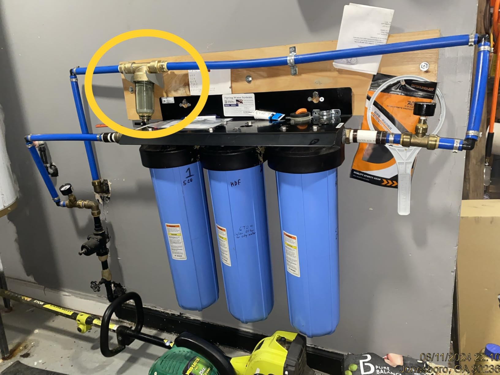iSpring WSP-50SL Spin Down Sediment Filter, Sediment Buster, 50 Micron | 2-in-1 Whole House Prefilter, Siliphos Scale Inhibitor, Rust and Corrosion Prevention, Flushable Reusable, Lead-Free Brass customer photo 1