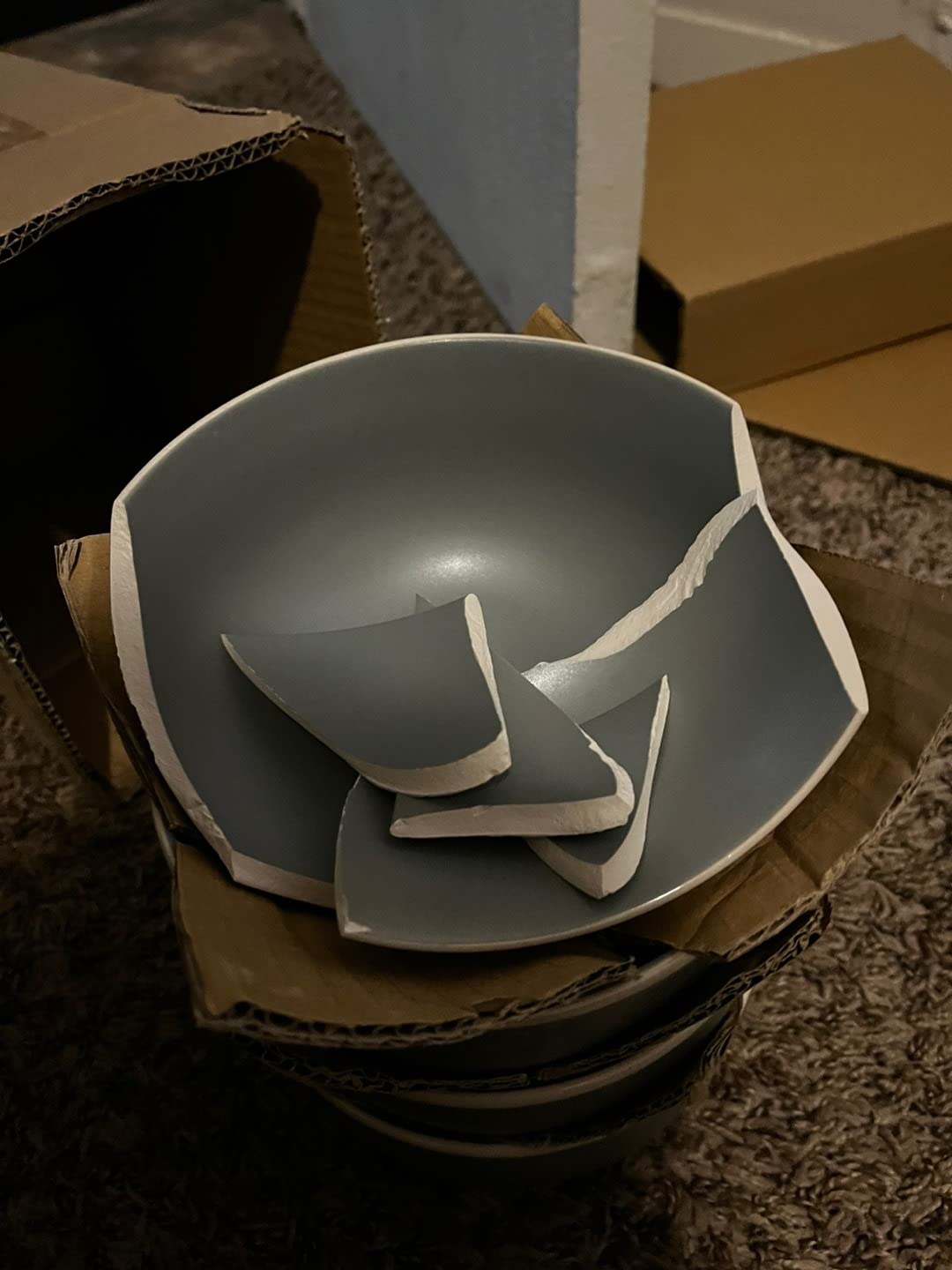 Gibson Home Rockaway 12-Piece Stoneware Dinnerware Set, Matte Finish, Service for 4, Modern Ceramic Plates and Bowls, Microwave & Dishwasher Safe - Soft Gray customer photo 1