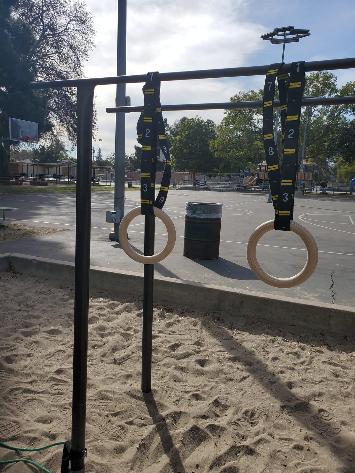 Double Circle Wood Gymnastics Rings with Quick Adjust Numbered Straps and Exercise Videos Guide - Full Body Workout Rings, Calisthenics, Home Gym (Multi-Size) customer photo 1
