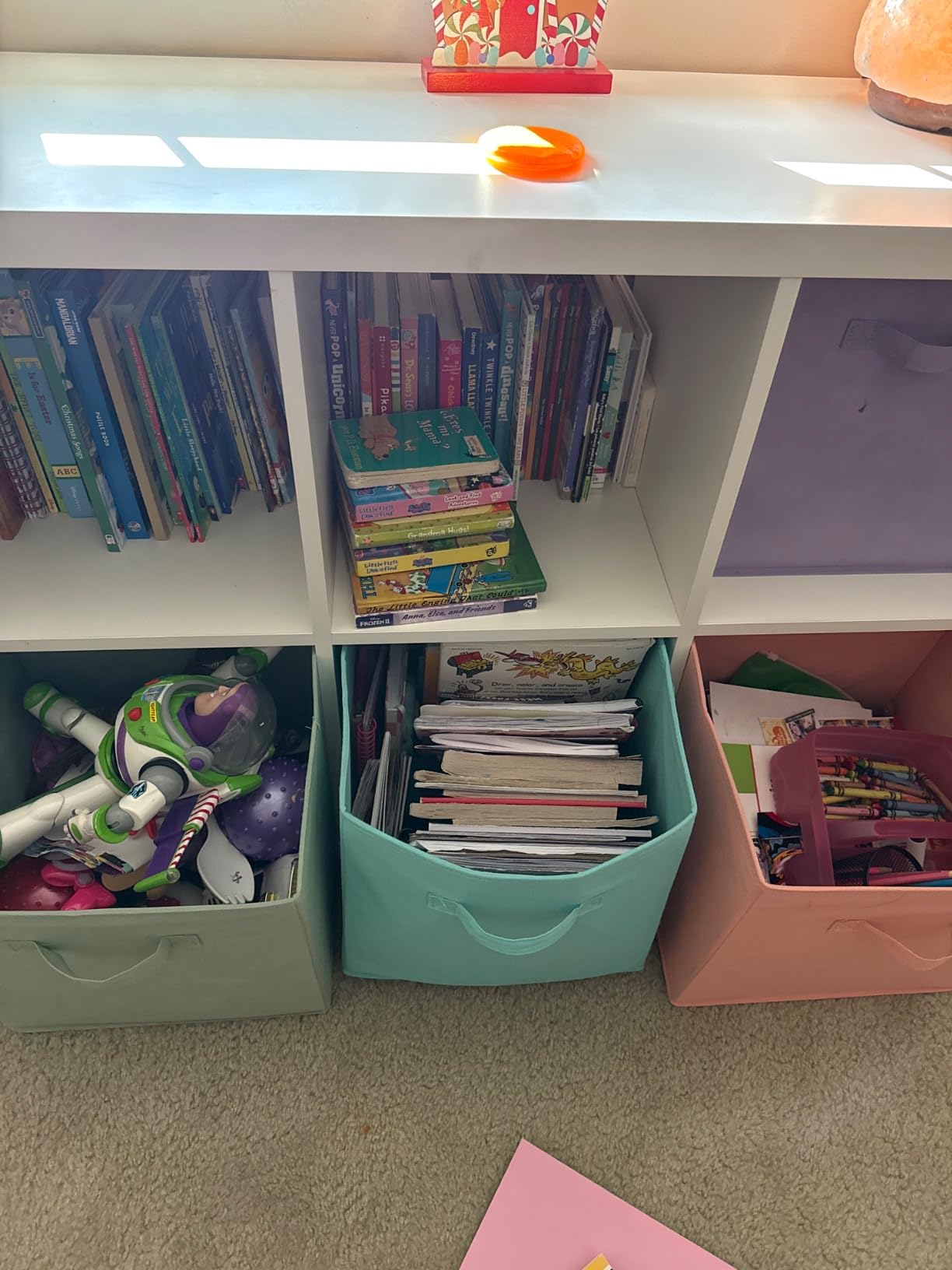 Sorbus 11 Inch Fabric Storage Cubes - Sturdy Collapsible Bins With Handle - 6 Foldable Baskets for Organizing Clothes, Toys, Books - Multi Colored Storage Baskets for Shelves, Kids Room, Closets customer photo 2