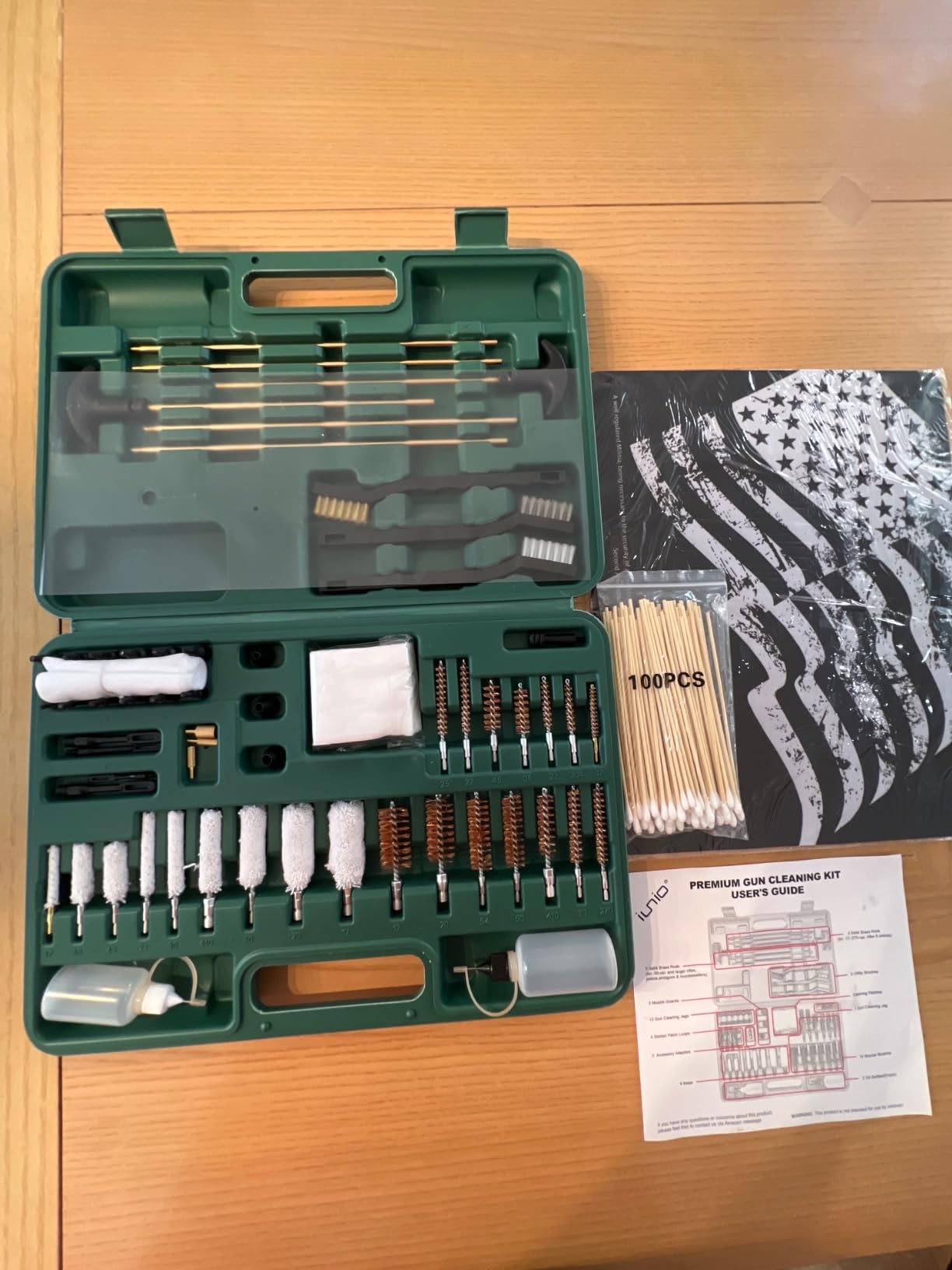 iunio Gun Cleaning Kit, Universal Gun Cleaning Kit for All Caliber Shotgun Pistol Rifle Cleaning Kit with Mat Portable Case customer photo 1