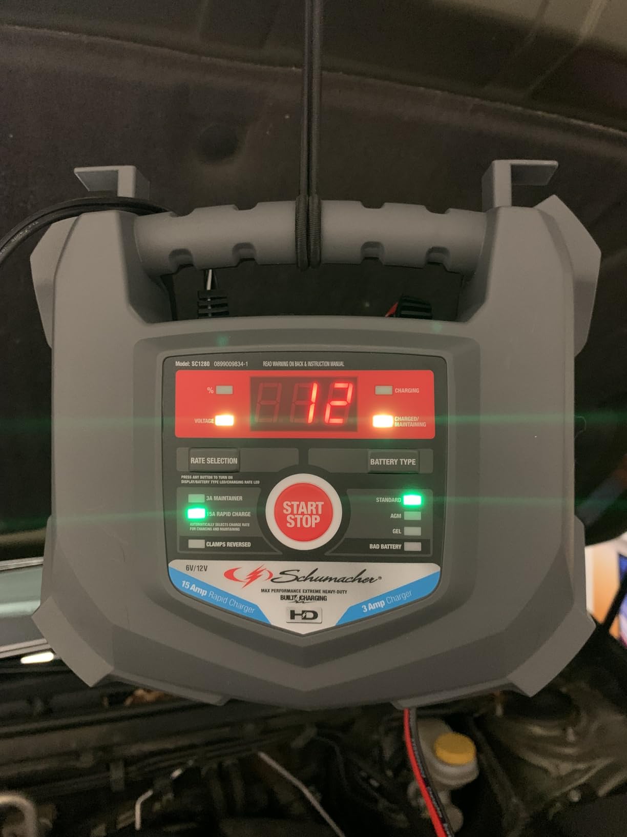 Schumacher Electric Car Battery Charger 12V/6V - Trickle Charger, Maintainer for Automobile & Marine Batteries (AGM/Gel/Deep Cycle) - SC1280 customer photo 2