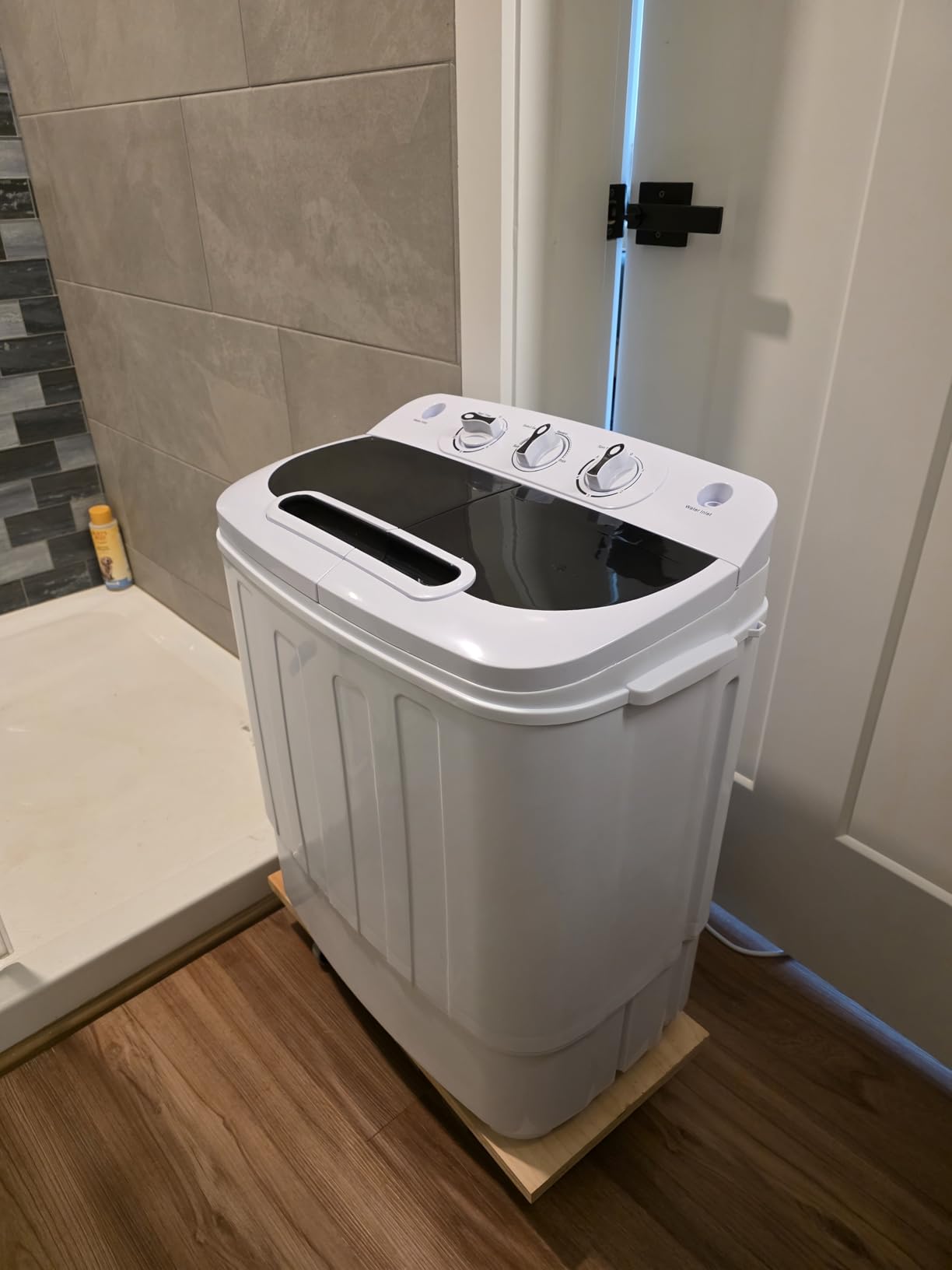 SUPER DEAL Compact Mini Twin Tub Washing Machine 13lbs Capacity Portable Washer Wash and Spin Cycle Combo, Built-in Gravity Drain for Camping, Apartments, Dorms, College, RV's and Small Spaces customer photo 1