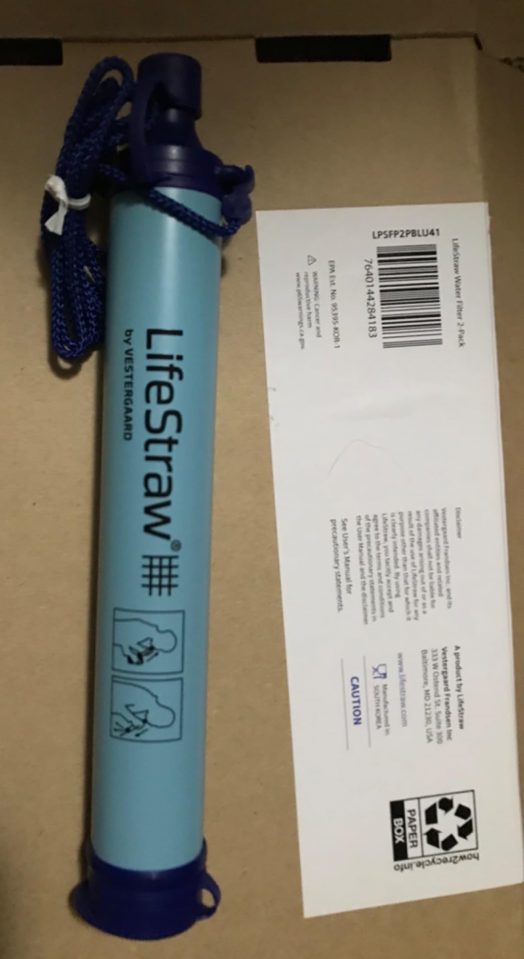 LifeStraw Personal Water Filter for Hiking, Travel and Emergency, Blue, 2PK | Water Filter for Hiking, Camping, Travel, and Emergency Preparedness, Removes Bacteria and Parasites customer photo 2