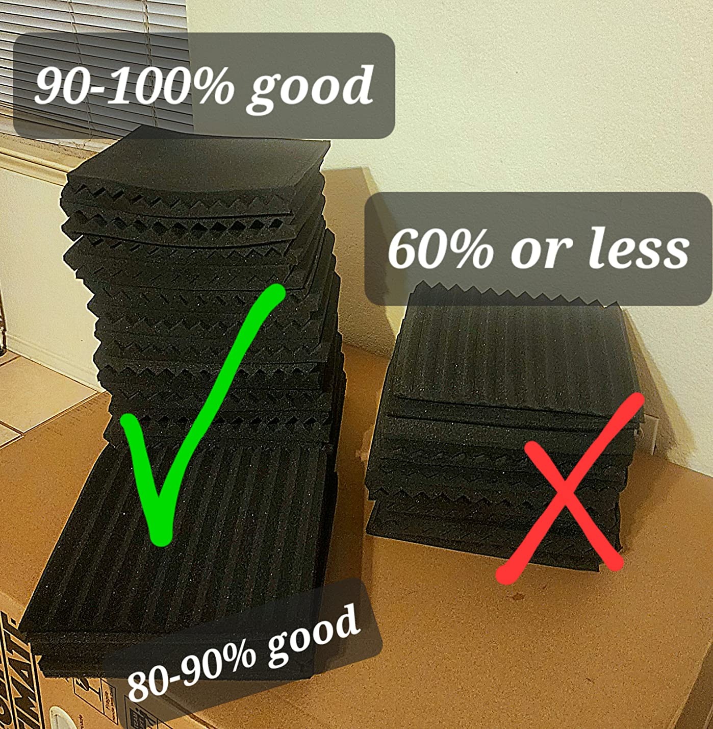 52 Pack Acoustic Foam Panel Wedge Studio Soundproofing Wall Tiles 12