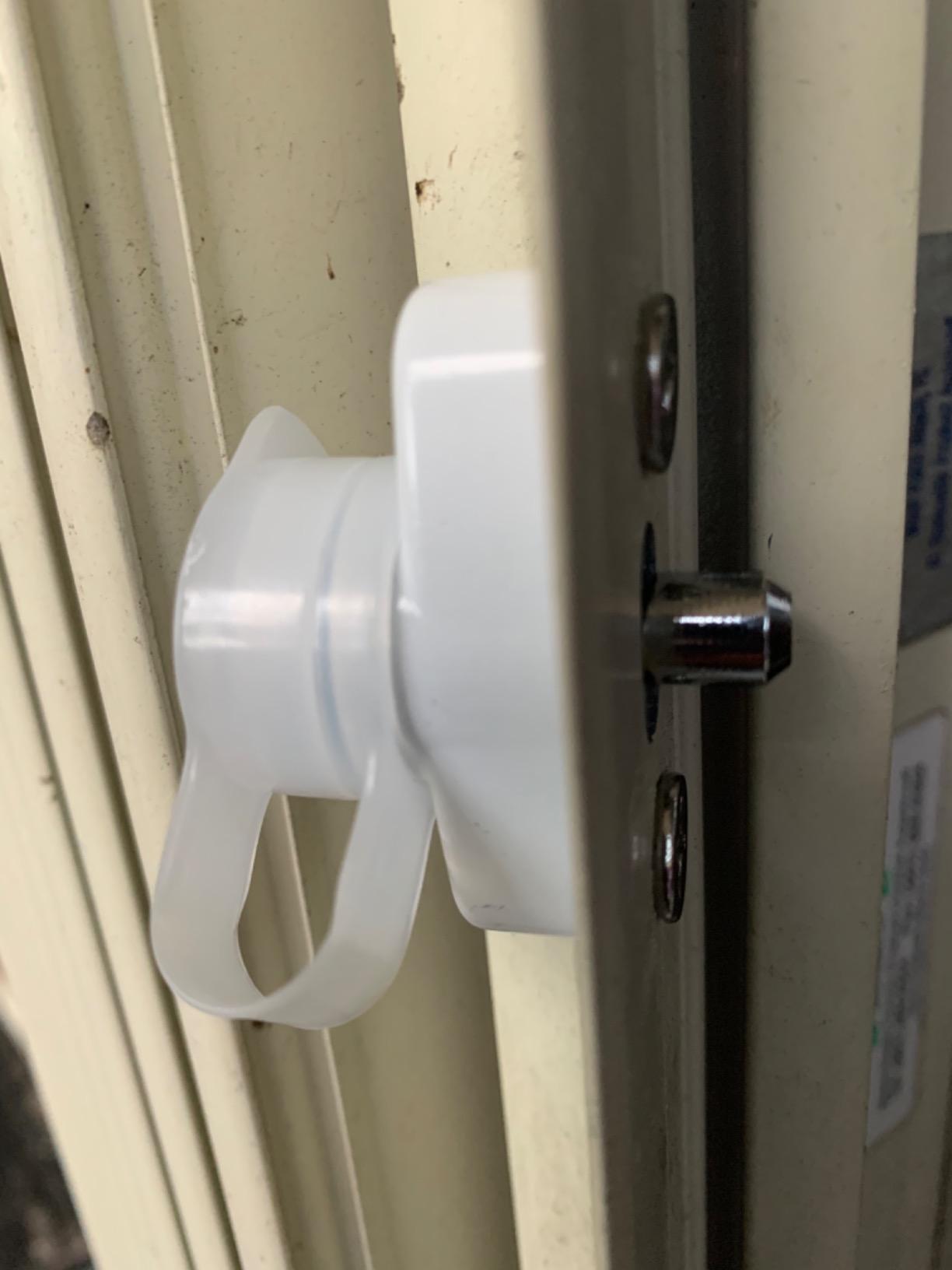 Hurricane Shutter Lock, Hi Velocity Lock Kit, Accordion Shutter Hardware, White customer photo 1