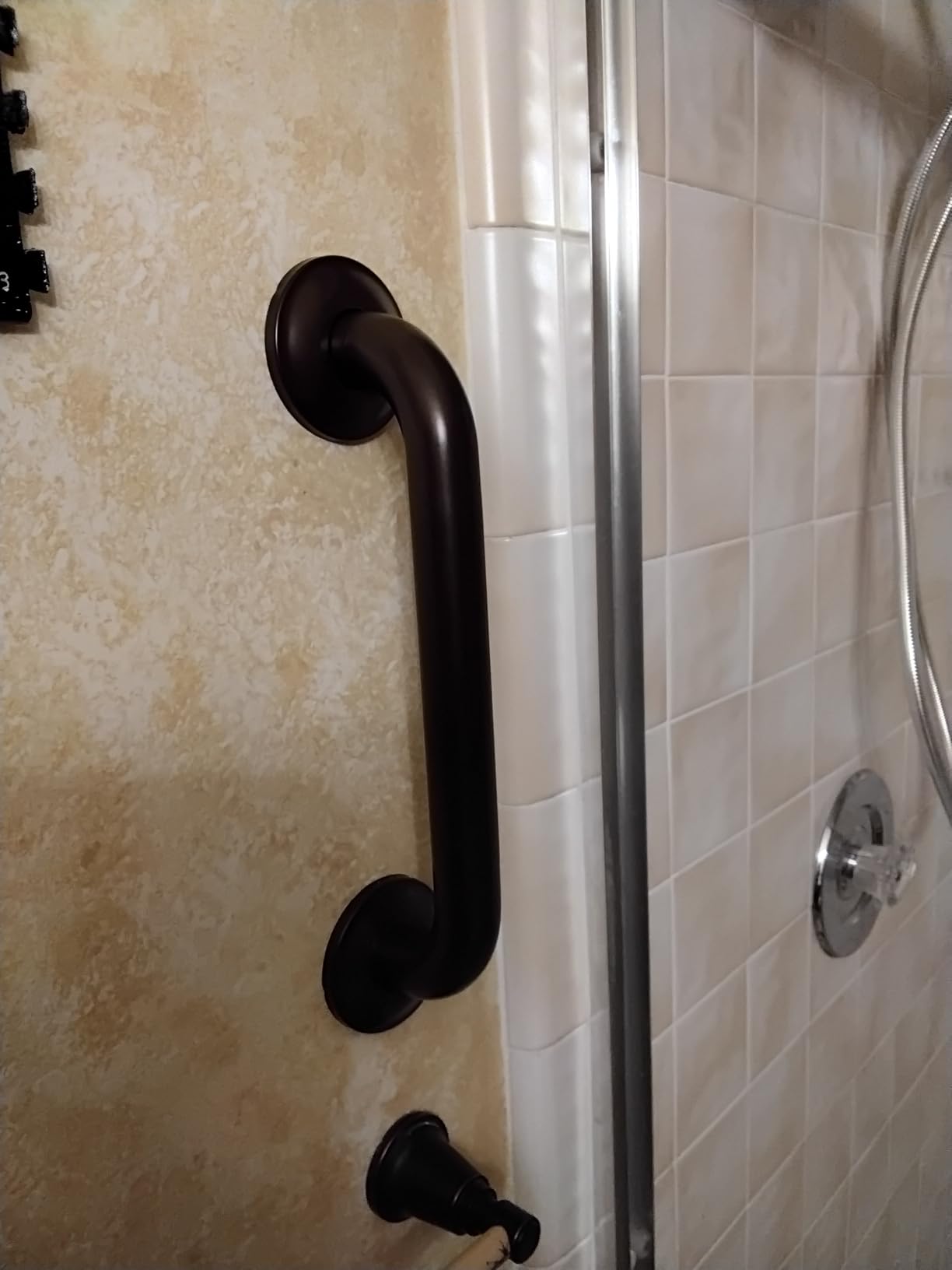 Vive Grab Bar for Showers - Bathroom Antislip Handrail for Seniors, Elderly Assistance Product, Heavy Duty Shower Handles, Handicap Grab Bars, Stainless Steel, Multipurpose, 440 lbs (Brushed Nickel) customer photo 1