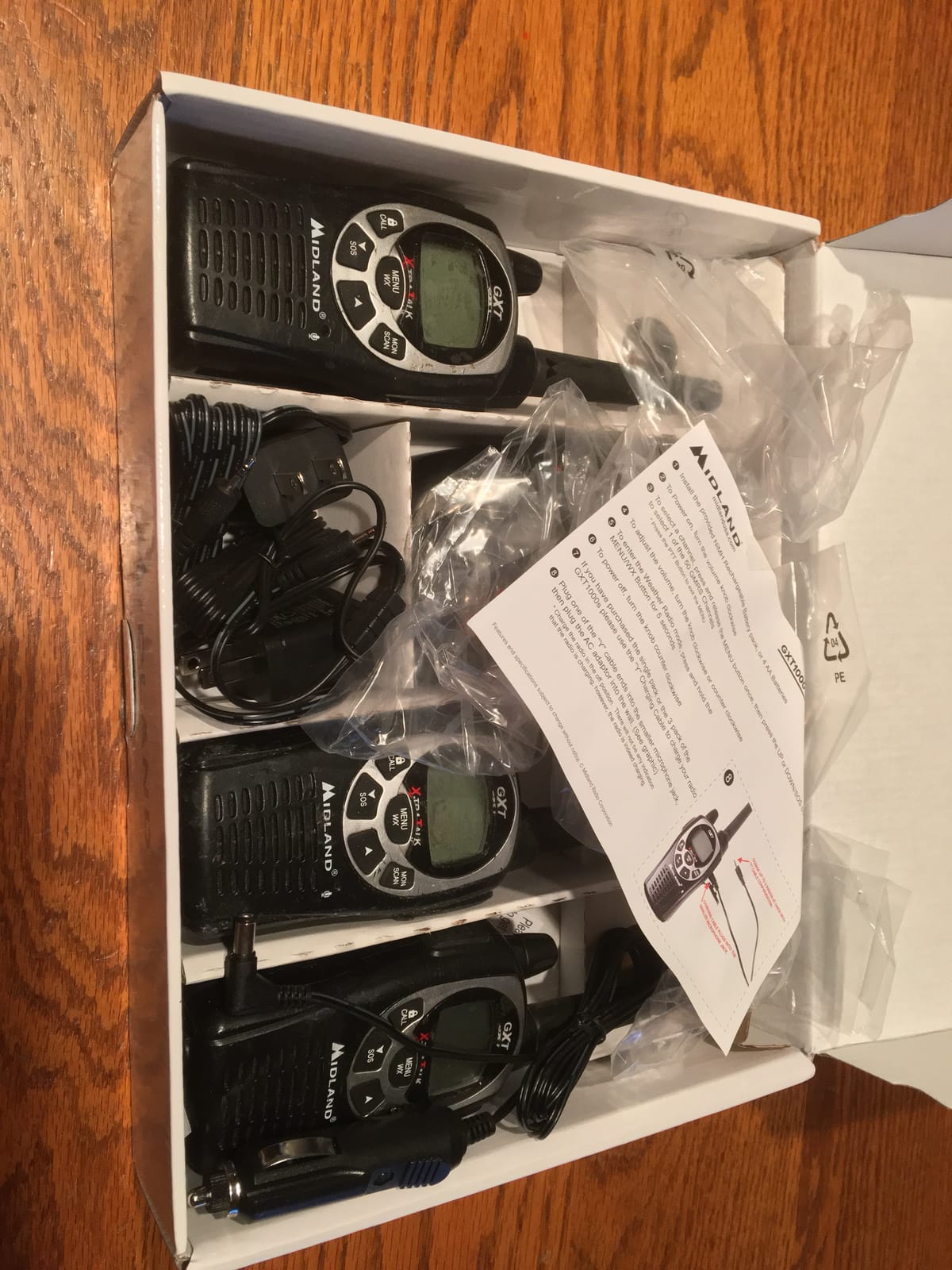 Midland GXT1000X3VP4 GMRS Two-Way Radio (50-Channel, Long Range, 142 Privacy Codes, SOS, NOAA, Rechargeable Nickel Battery, Black/Silver, 3-Pack) customer photo 2
