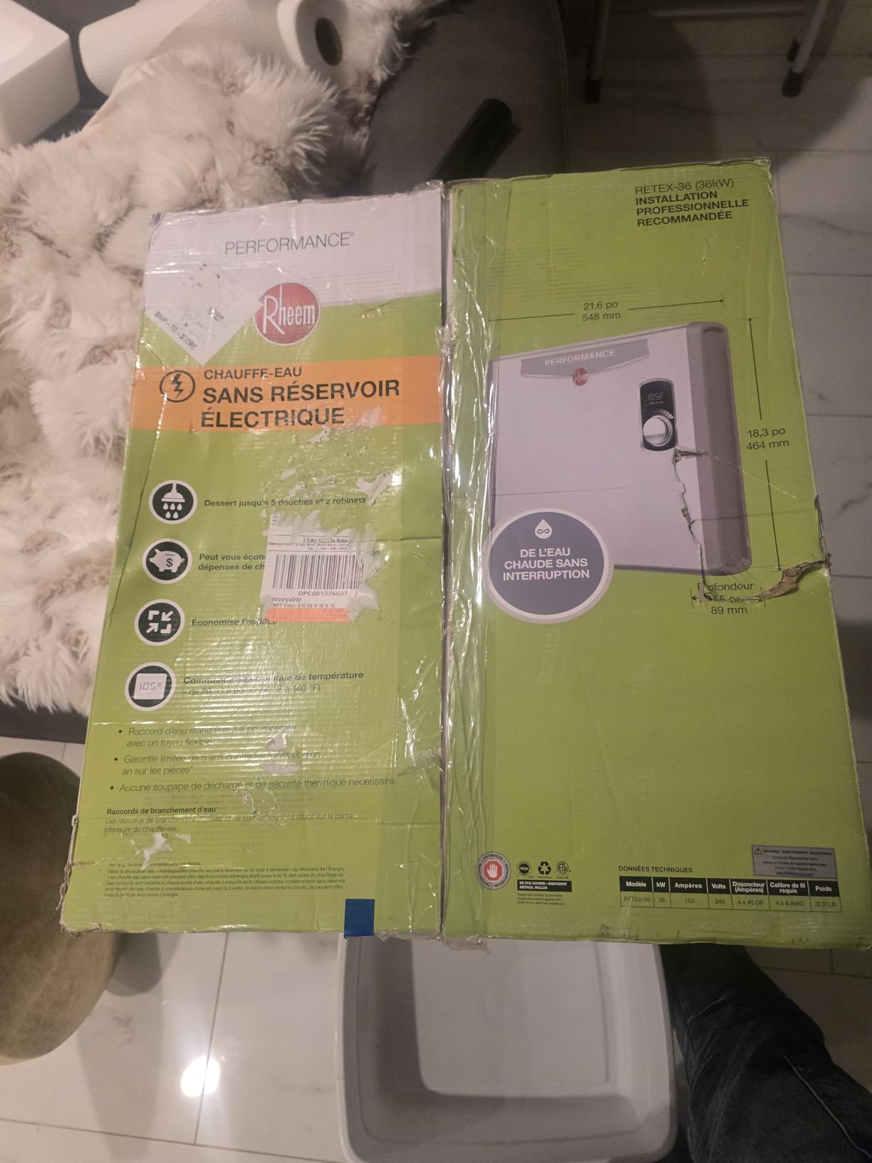 Rheem RTEX-36 36kW Electric Tankless Water Heater 240V customer photo 2
