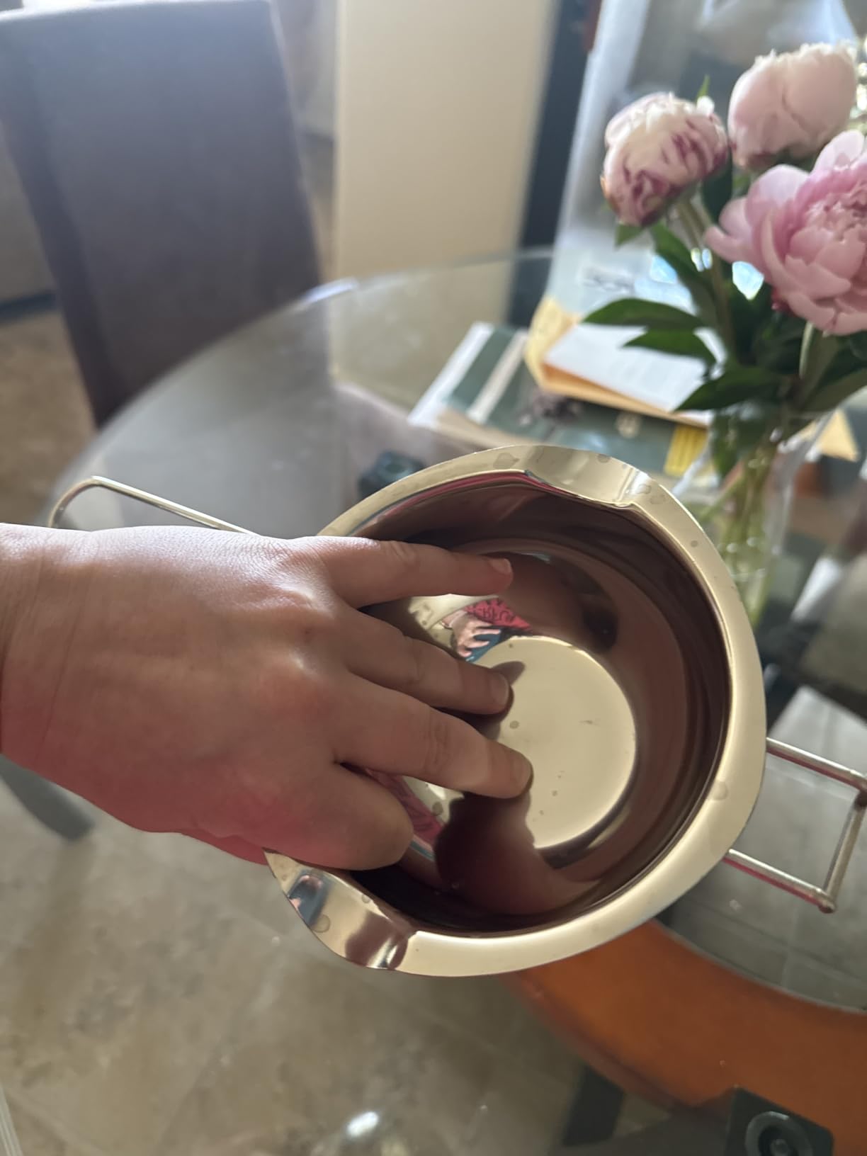 Stainless Steel Double Boiler Pot with Heat Resistant Handle, 480ml | for Melting Chocolate, Candy and Candle Making (18/8 Steel, 2 Cup Capacity, Universal Insert) customer photo 2