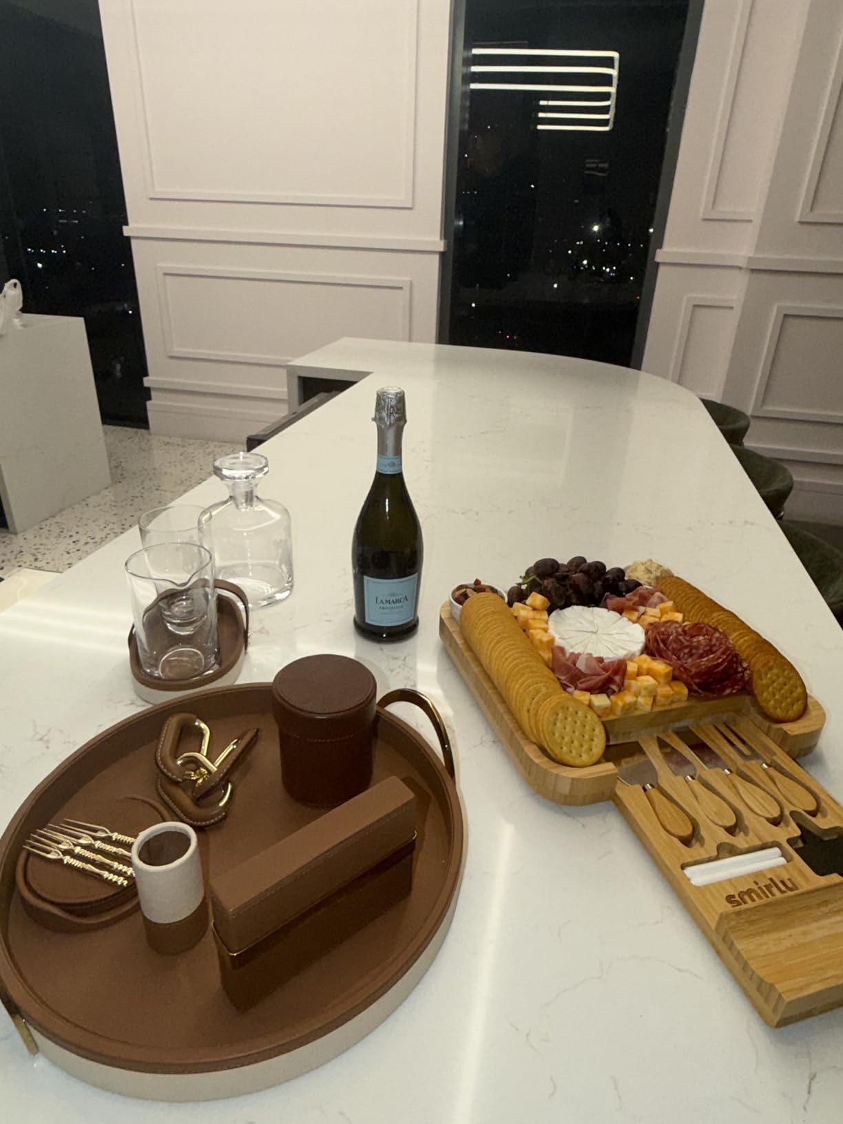 SMIRLY Charcuterie Board Set with Serving Accessories, Bamboo | Housewarming, Wedding, Bridal Shower and Birthday Gift for Women, Ideal for Movie Nights, Entertaining and Family Gatherings customer photo 1