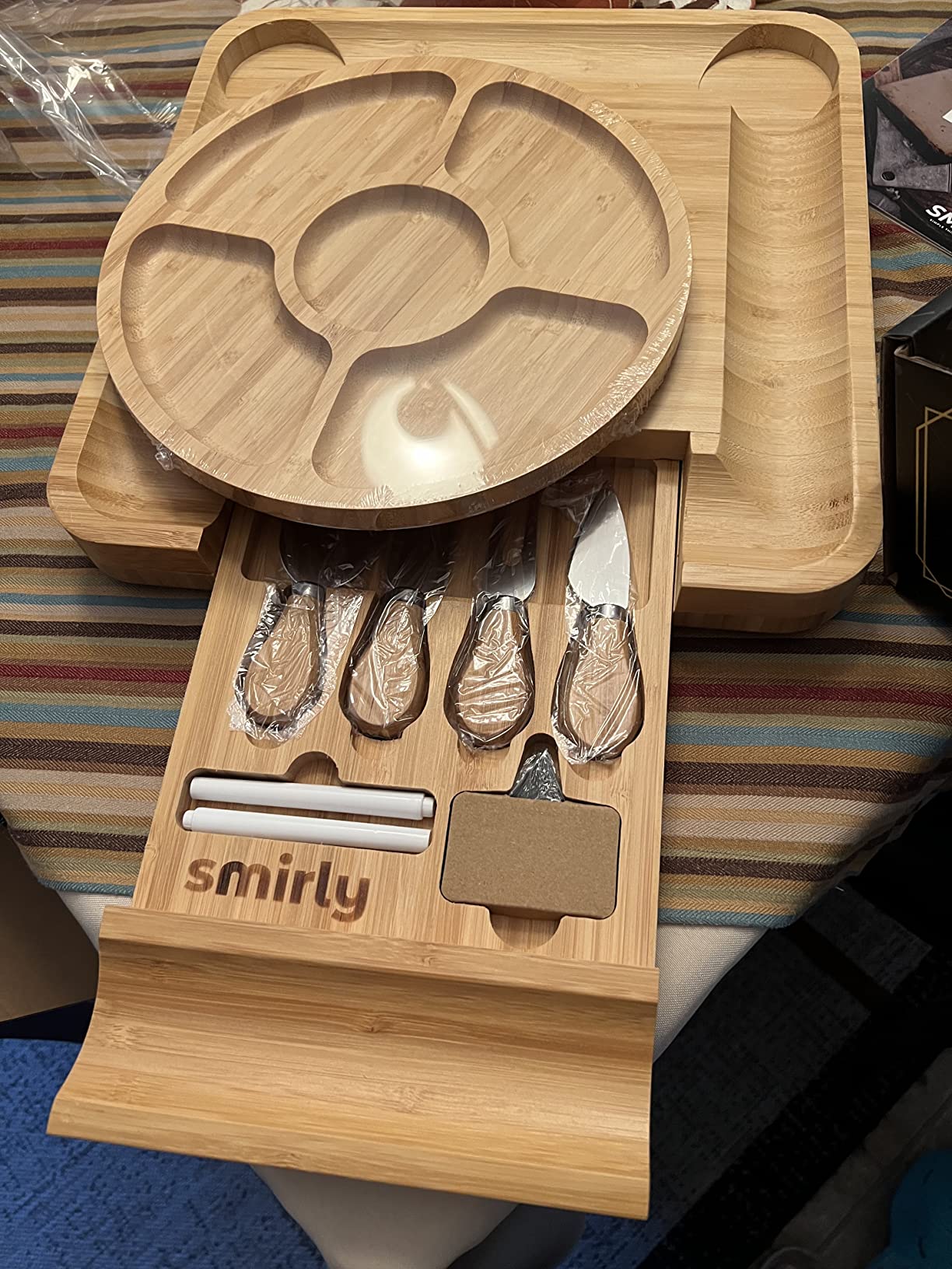 SMIRLY Charcuterie Board Set with Serving Accessories, Bamboo | Housewarming, Wedding, Bridal Shower and Birthday Gift for Women, Ideal for Movie Nights, Entertaining and Family Gatherings customer photo 2