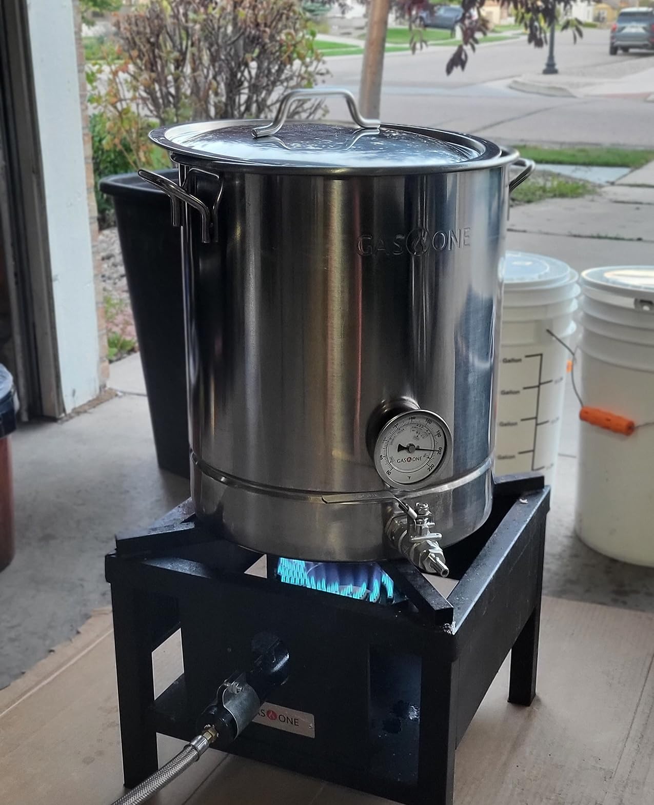 GasOne 10 Gallon Stainless Steel Home Brew Kettle Pot Pre Drilled 4 PC Set 40 Quart Tri Ply Bottom for Beer Brewing customer photo 1