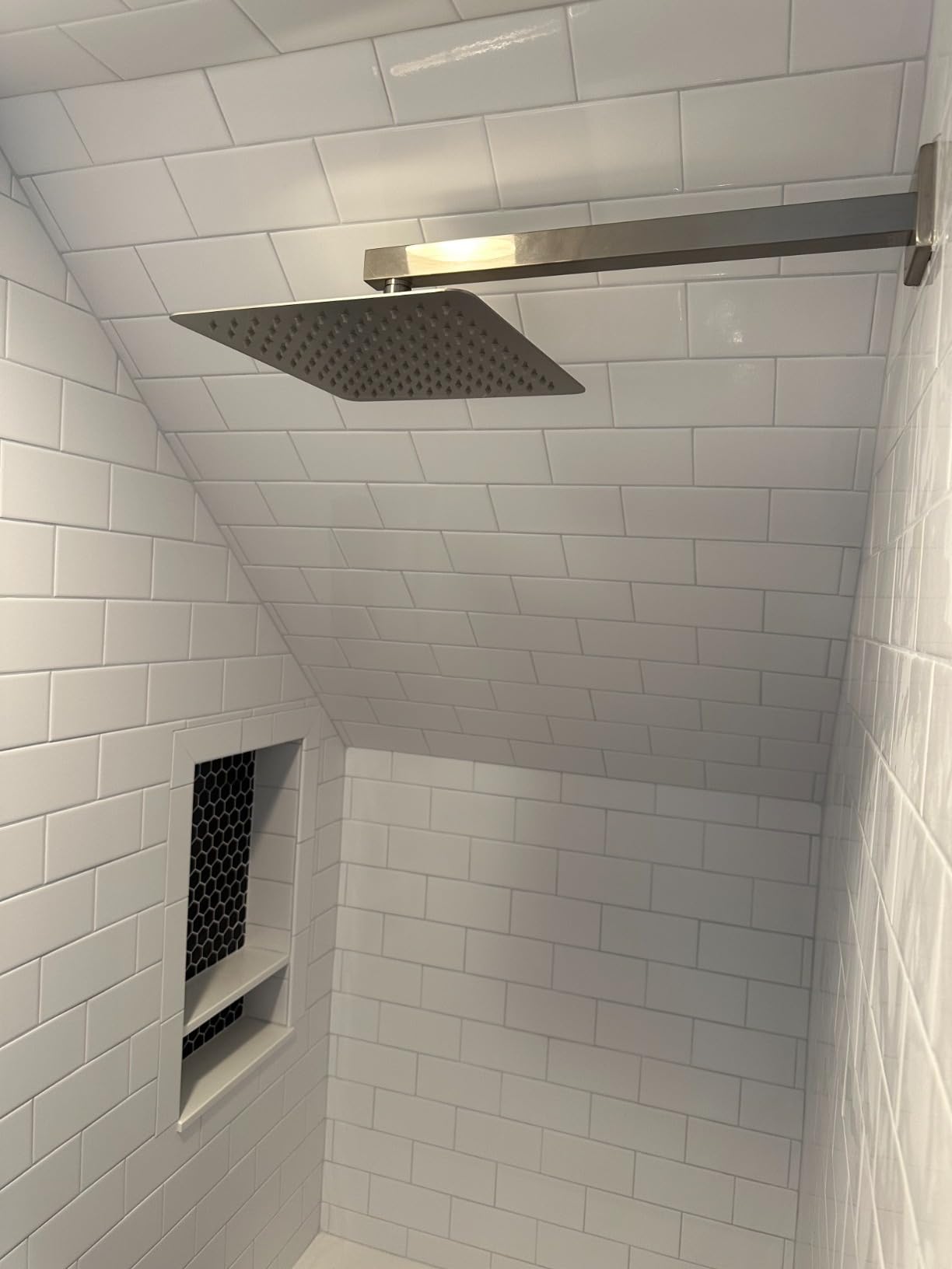 SR SUN RISE Shower Faucet Set 12-Inch Rainfall Shower Head Brushed Nickel | Wall-Mounted Shower System with Handle Solid Brass Valve and Trim Kit Included for a Complete Bathroom Installation customer photo 1
