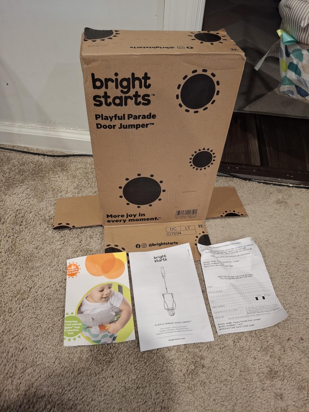 Bright Starts Playful Parade Door Jumper for Baby with Adjustable Strap, 6 Months and Up, Max Weight 26 lbs customer photo 1