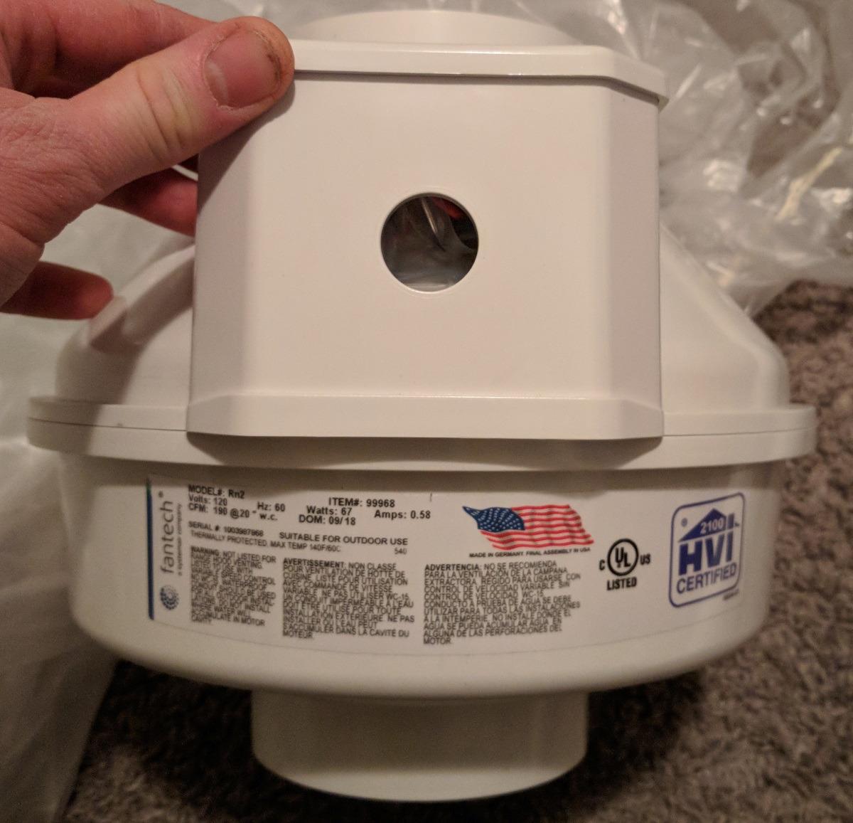 Fantech Rn2 Radon Fan - 4.5