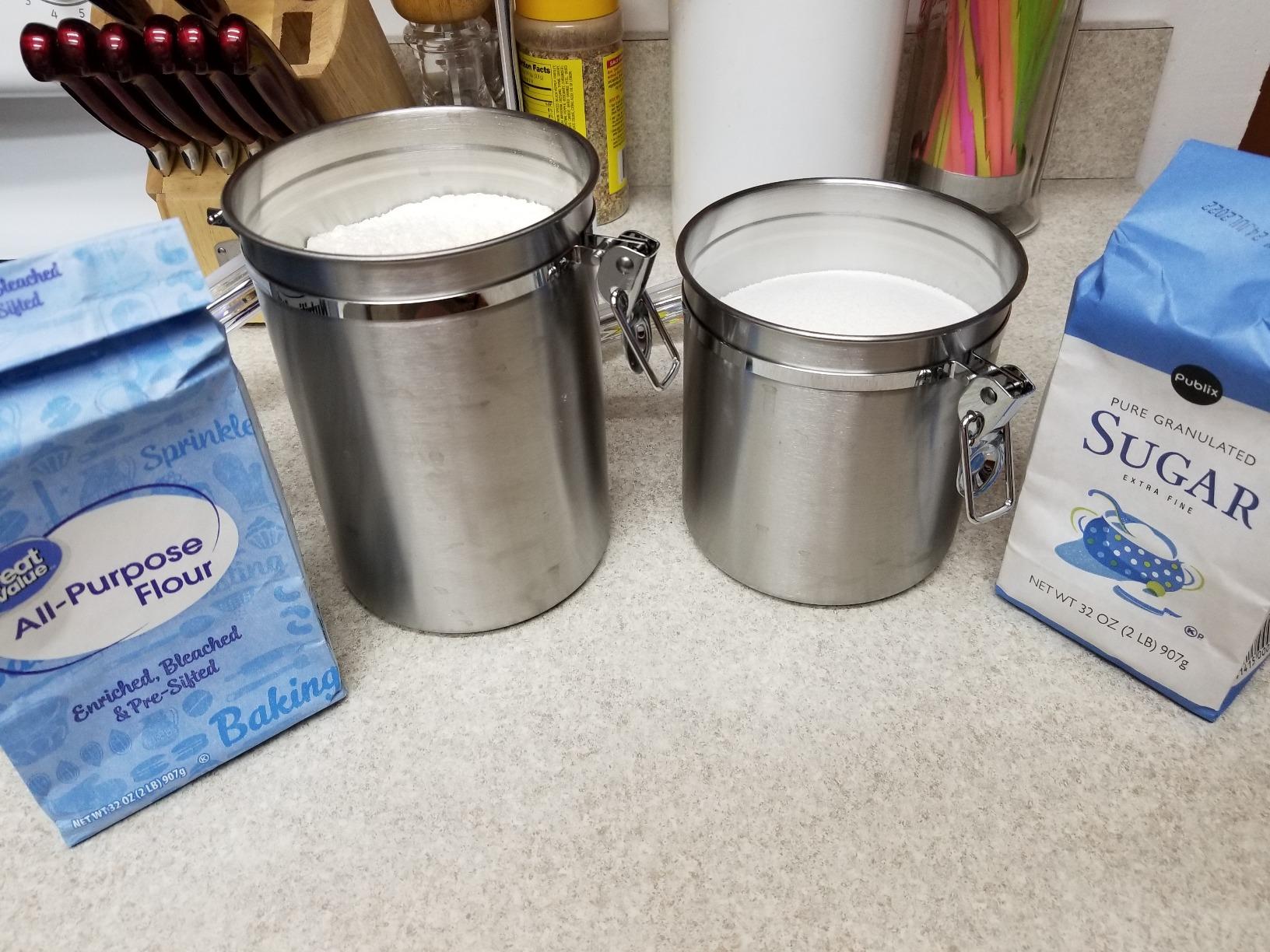 ENLOY 4-Piece Stainless Steel Airtight Food Storage Canister Set with Clear Lid (28/32/38/65oz) customer photo 1