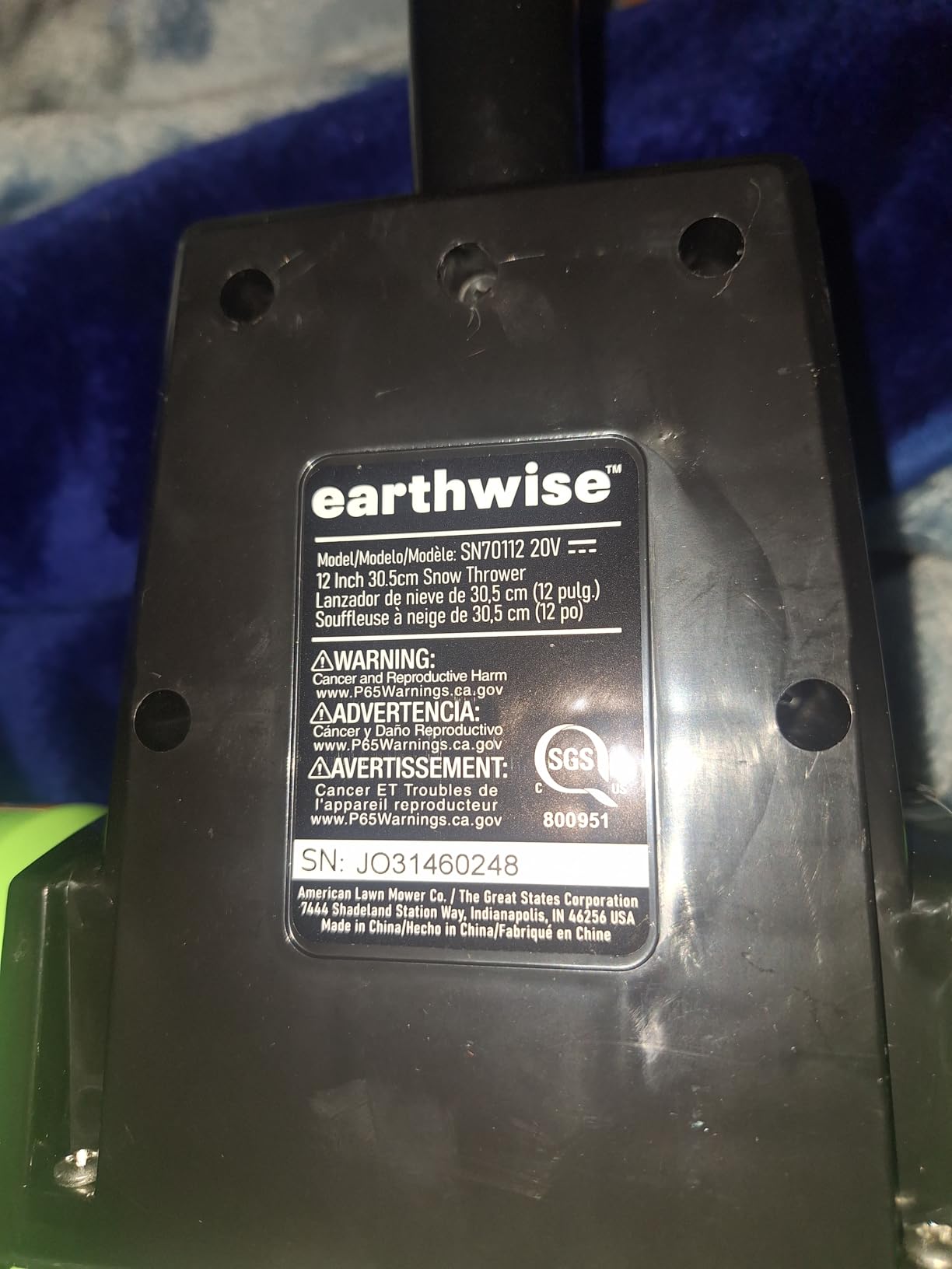 Earthwise Power Tools by ALM 20-Volt 12-Inch Cordless Electric Snow Thrower customer photo 1